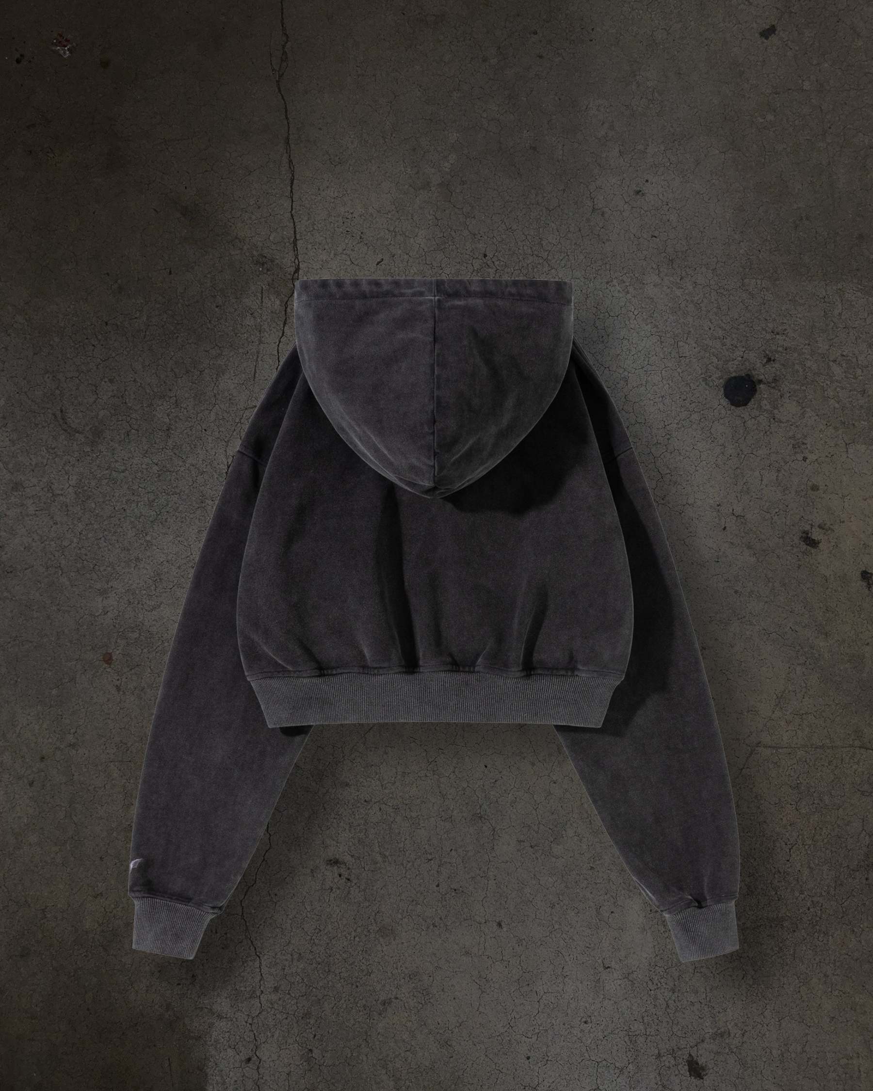 WOMENS CROPPED ZIP (COAL)-IYAMIUIO