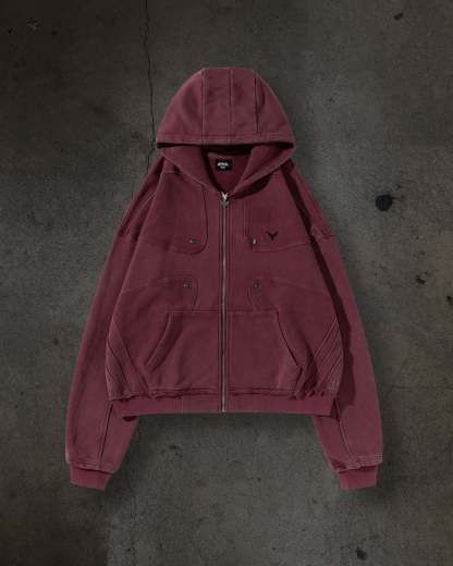 TRACK HOODIE (CRIMSON)-IYAMIUIO