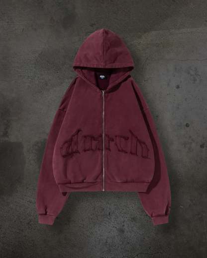 ARCH LOGO ZIPUP (CRIMSON)-IYAMIUIO