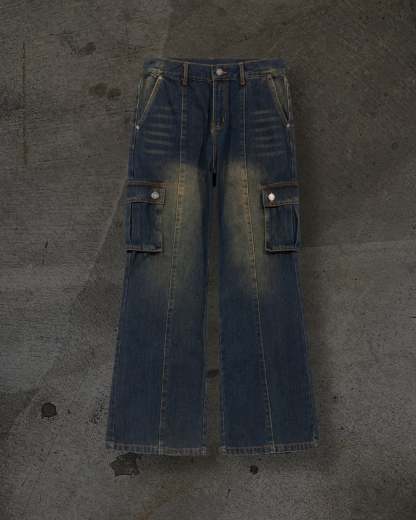 DENIM CARGOS (NAVY)-IYAMIUIO
