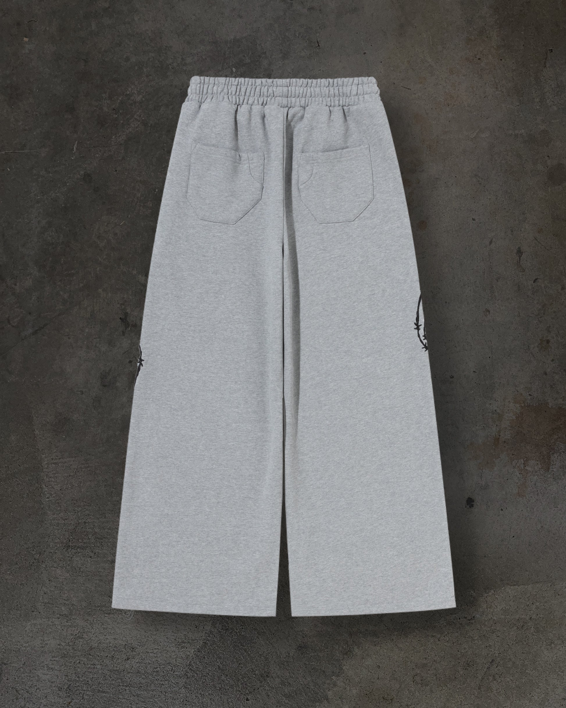 ATHLETIC BARBED SWEATS (HEATHER GREY)-IYAMIUIO