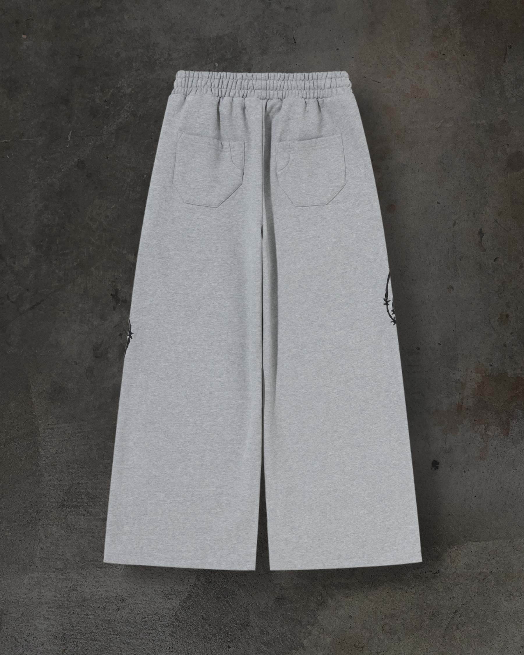 ATHLETIC BARBED SWEATS (HEATHER GREY)-IYAMIUIO