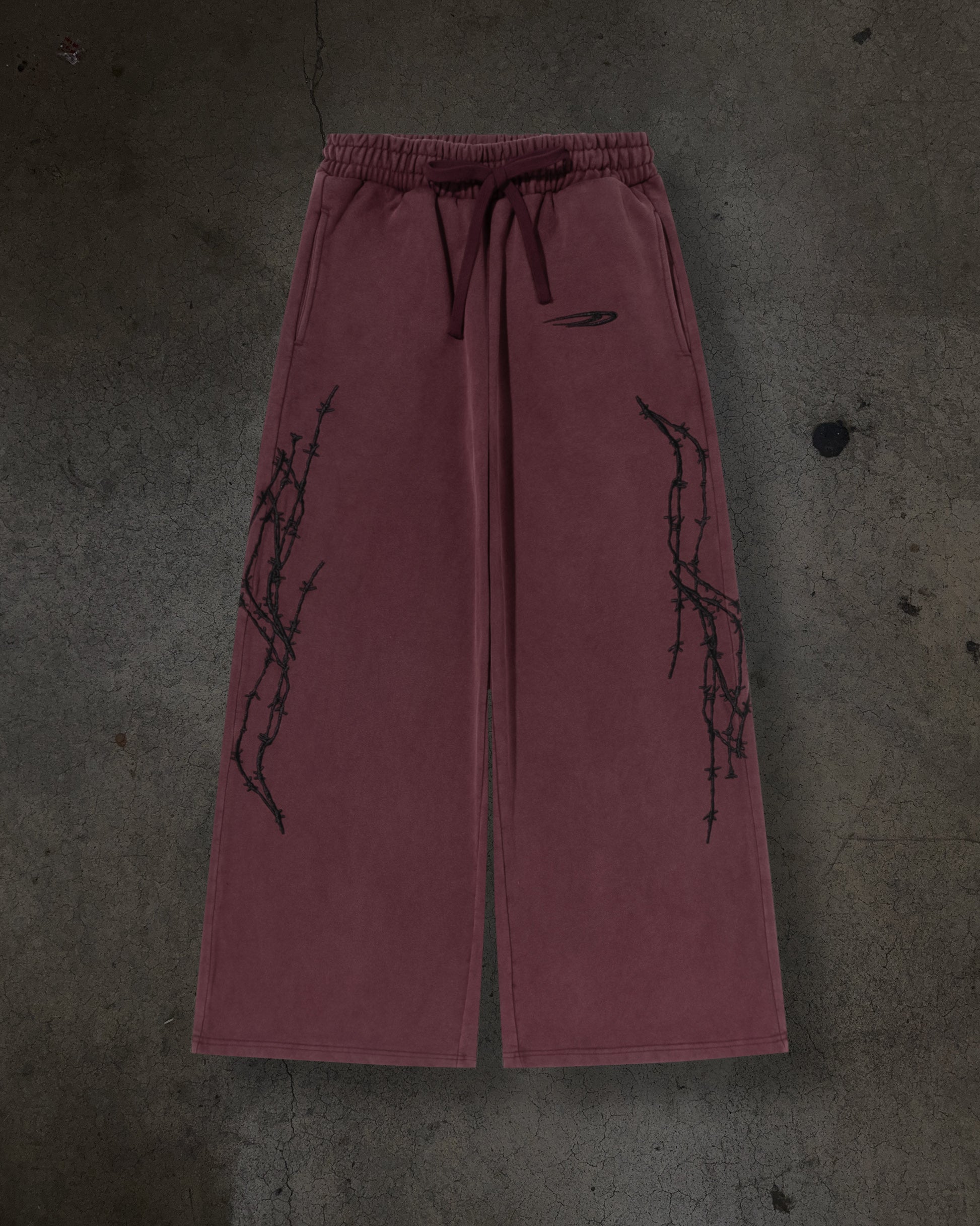 ATHLETIC BARBED SWEATS (CRIMSON)-IYAMIUIO