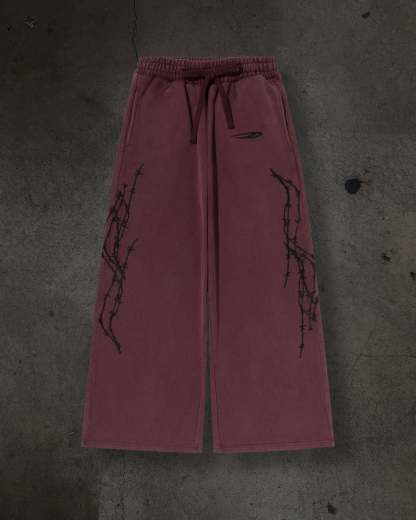 ATHLETIC BARBED SWEATS (CRIMSON)-IYAMIUIO