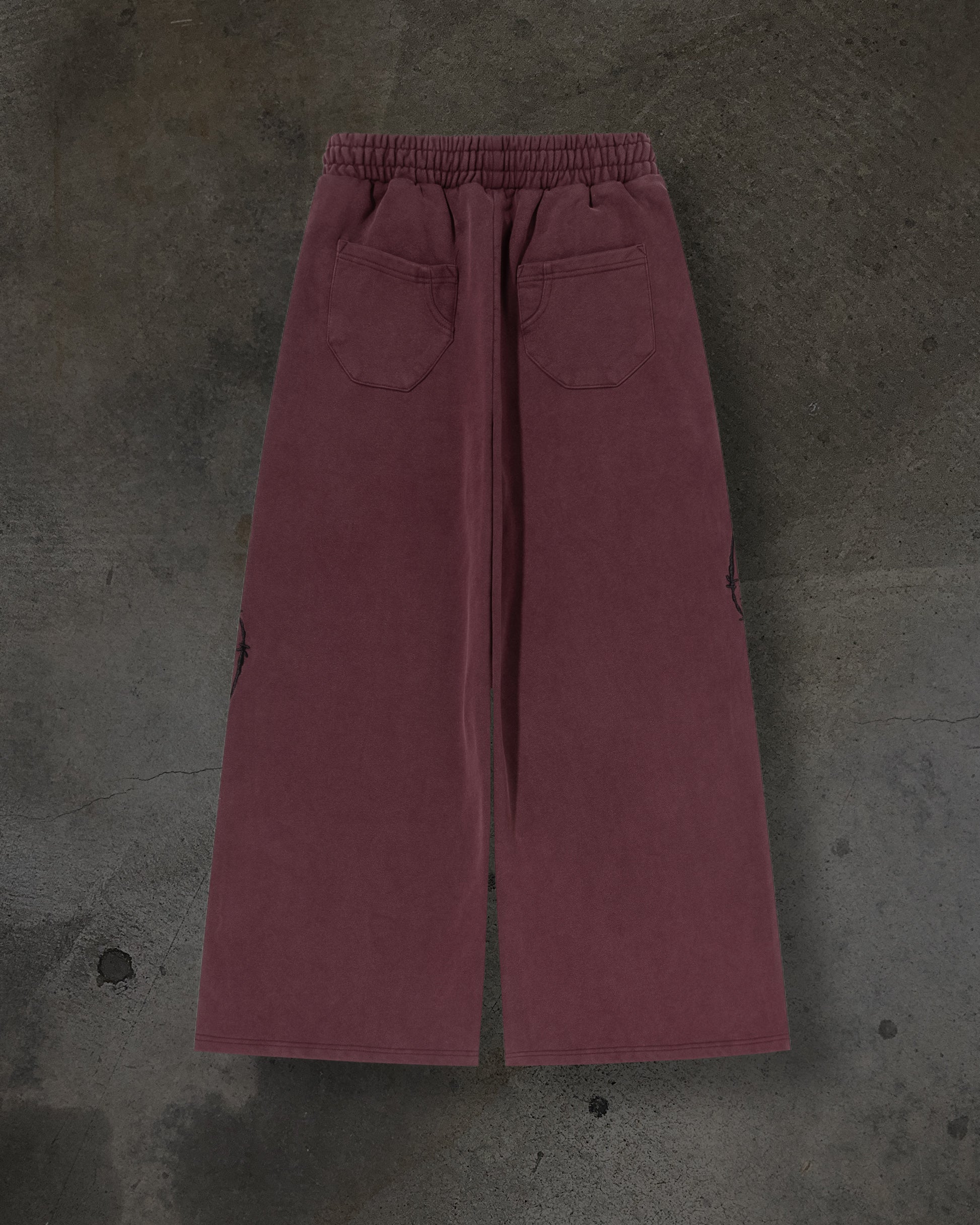 ATHLETIC BARBED SWEATS (CRIMSON)-IYAMIUIO