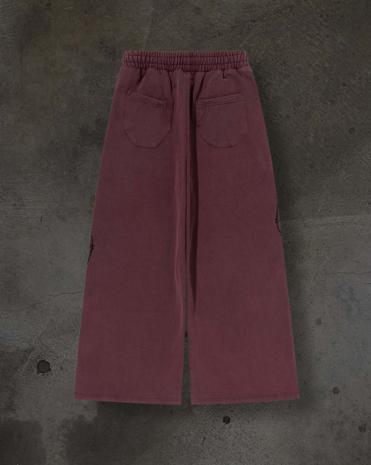 ATHLETIC BARBED SWEATS (CRIMSON)-IYAMIUIO