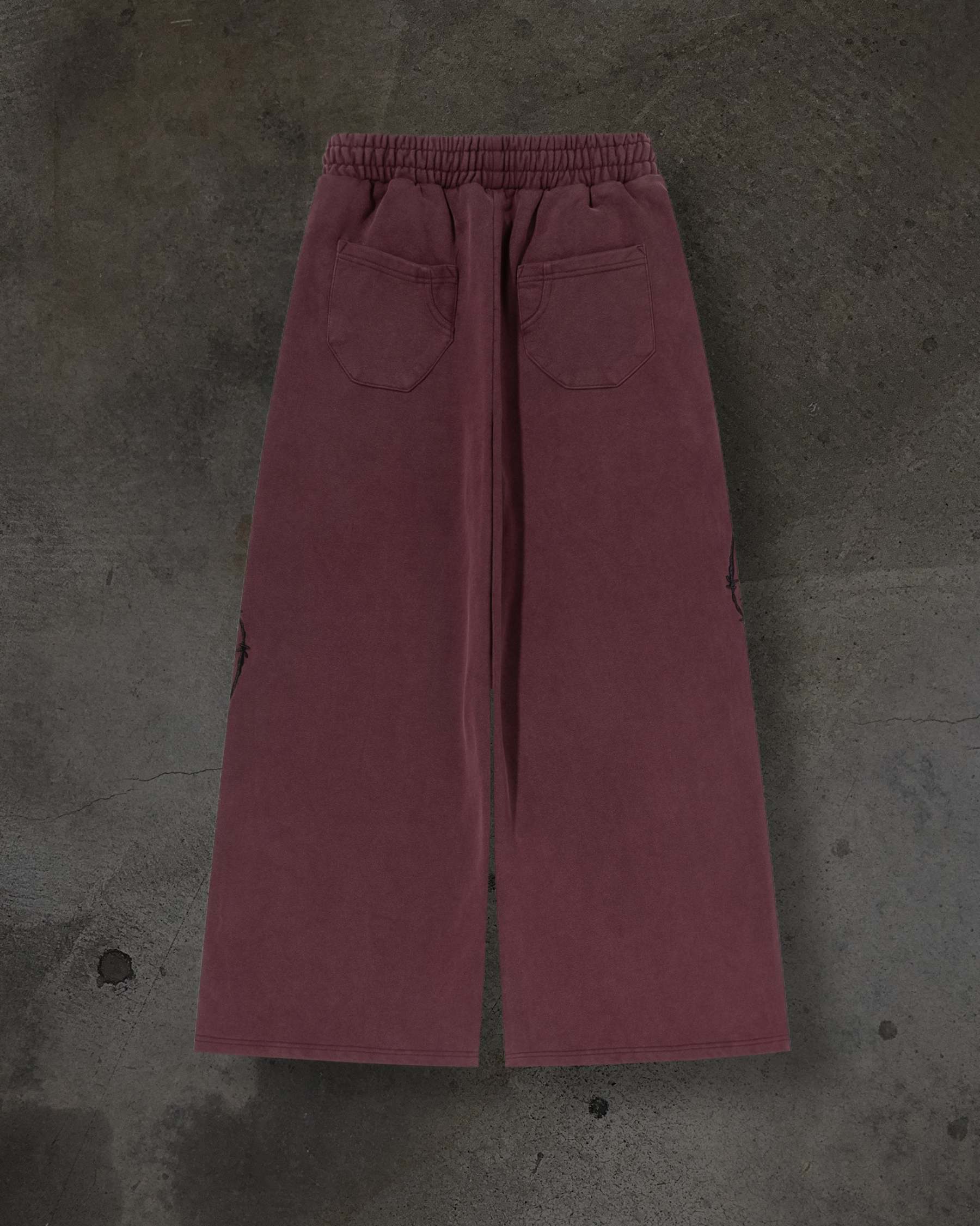 ATHLETIC BARBED SWEATS (CRIMSON)-IYAMIUIO