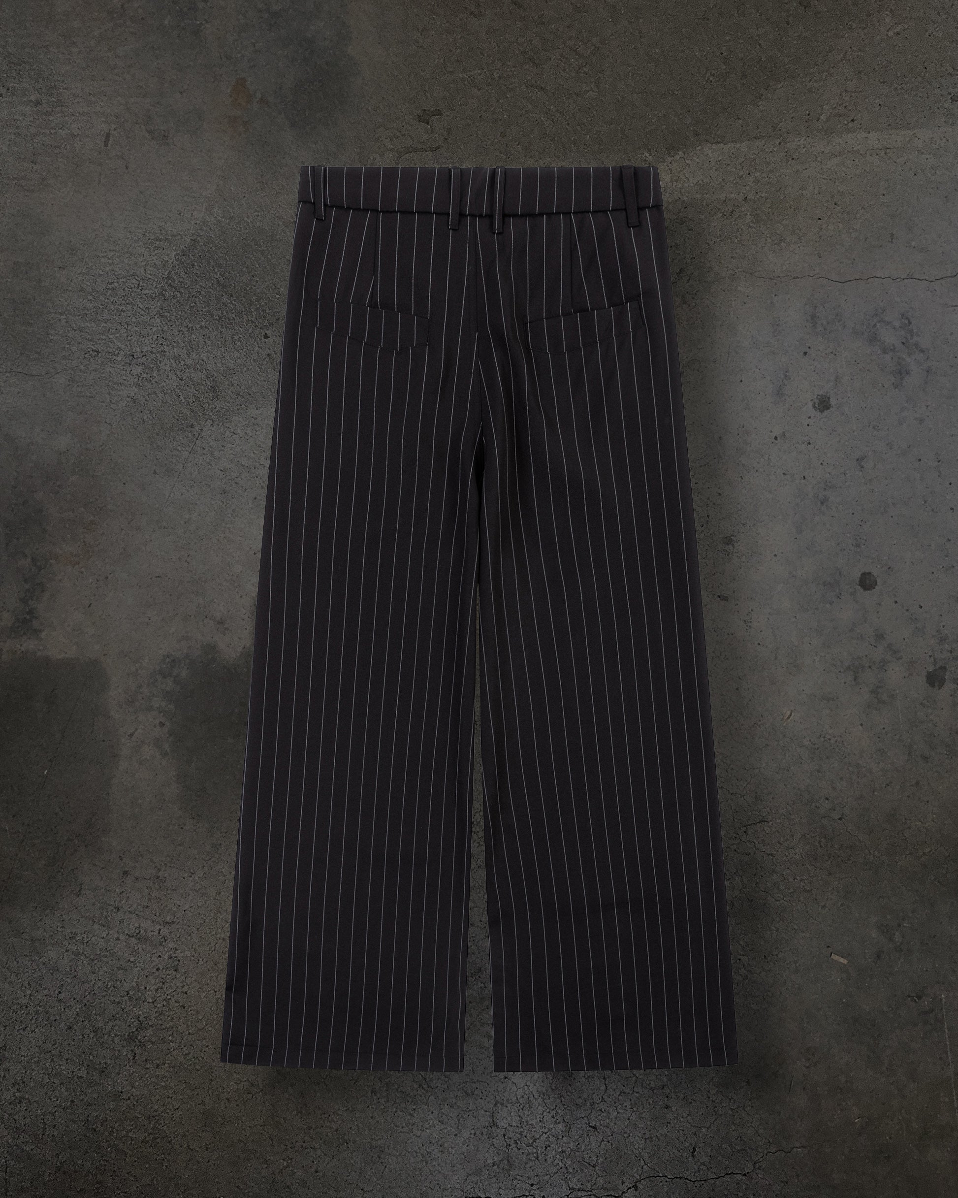 WIDE-LEG DRESS PANTS (PINSTRIPED BLK/WHT)-IYAMIUIO