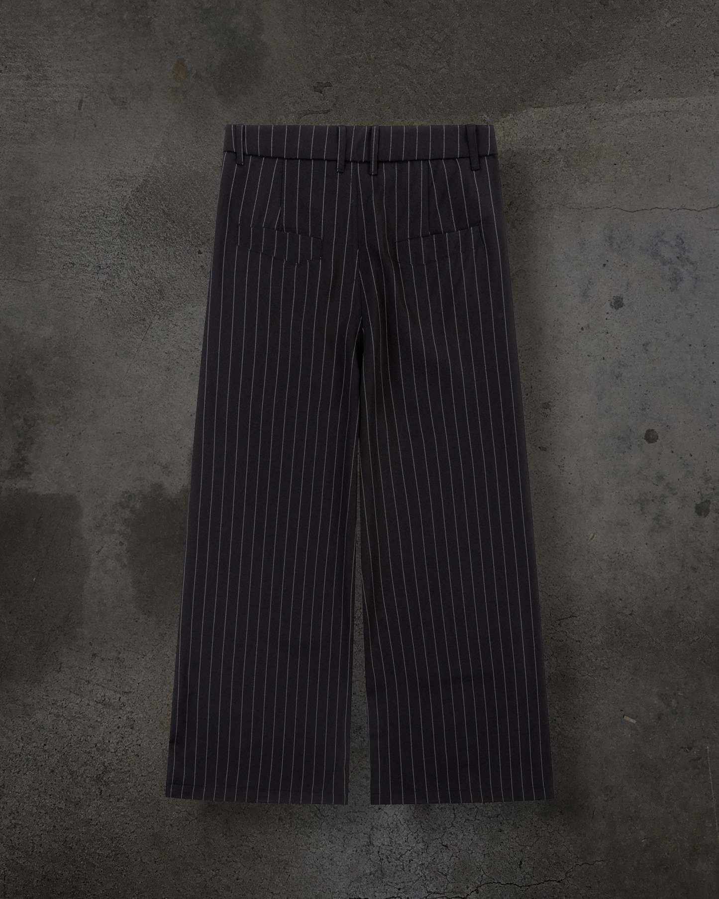 WIDE-LEG DRESS PANTS (PINSTRIPED BLK/WHT)-IYAMIUIO