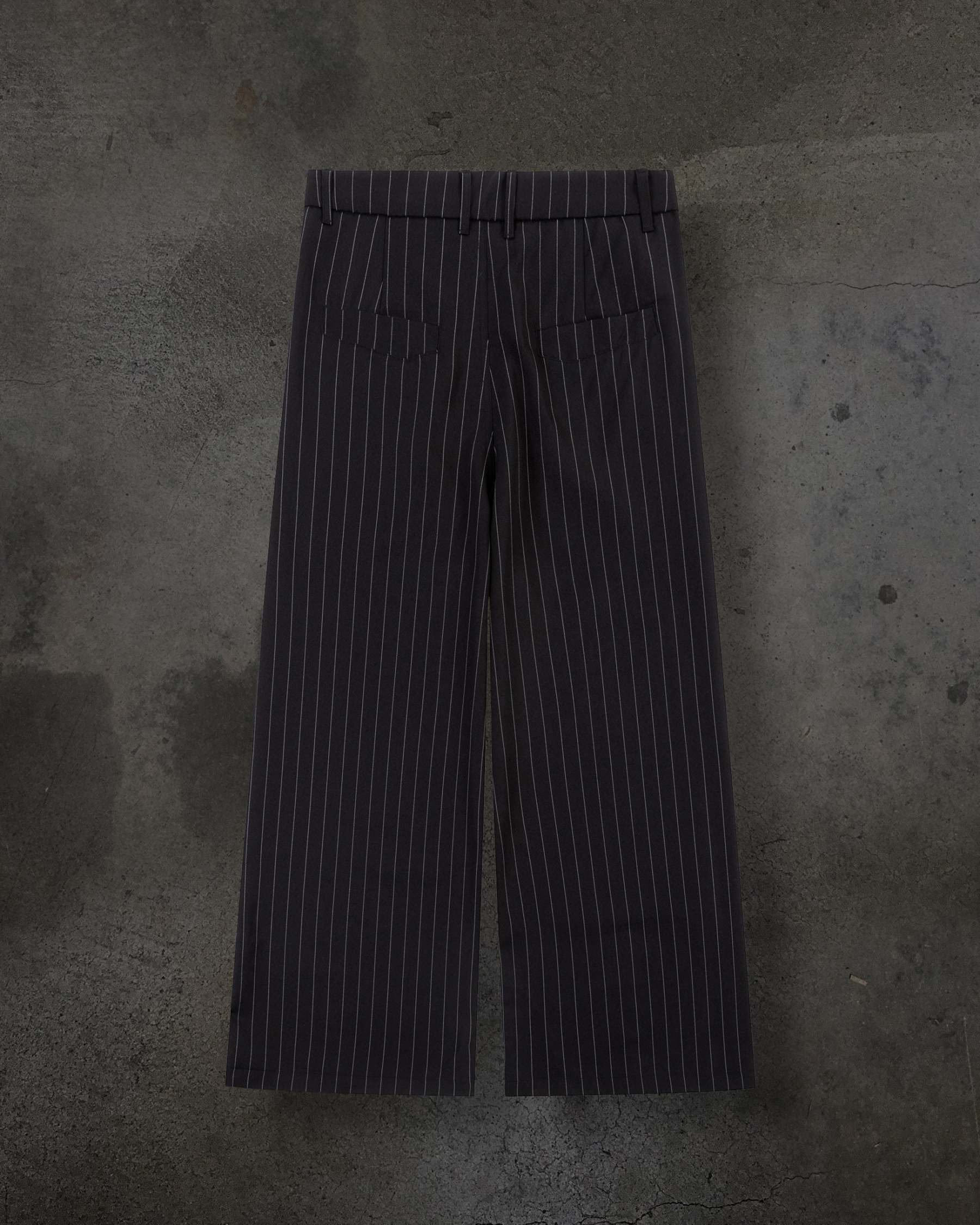 WIDE-LEG DRESS PANTS (PINSTRIPED BLK/WHT)-IYAMIUIO
