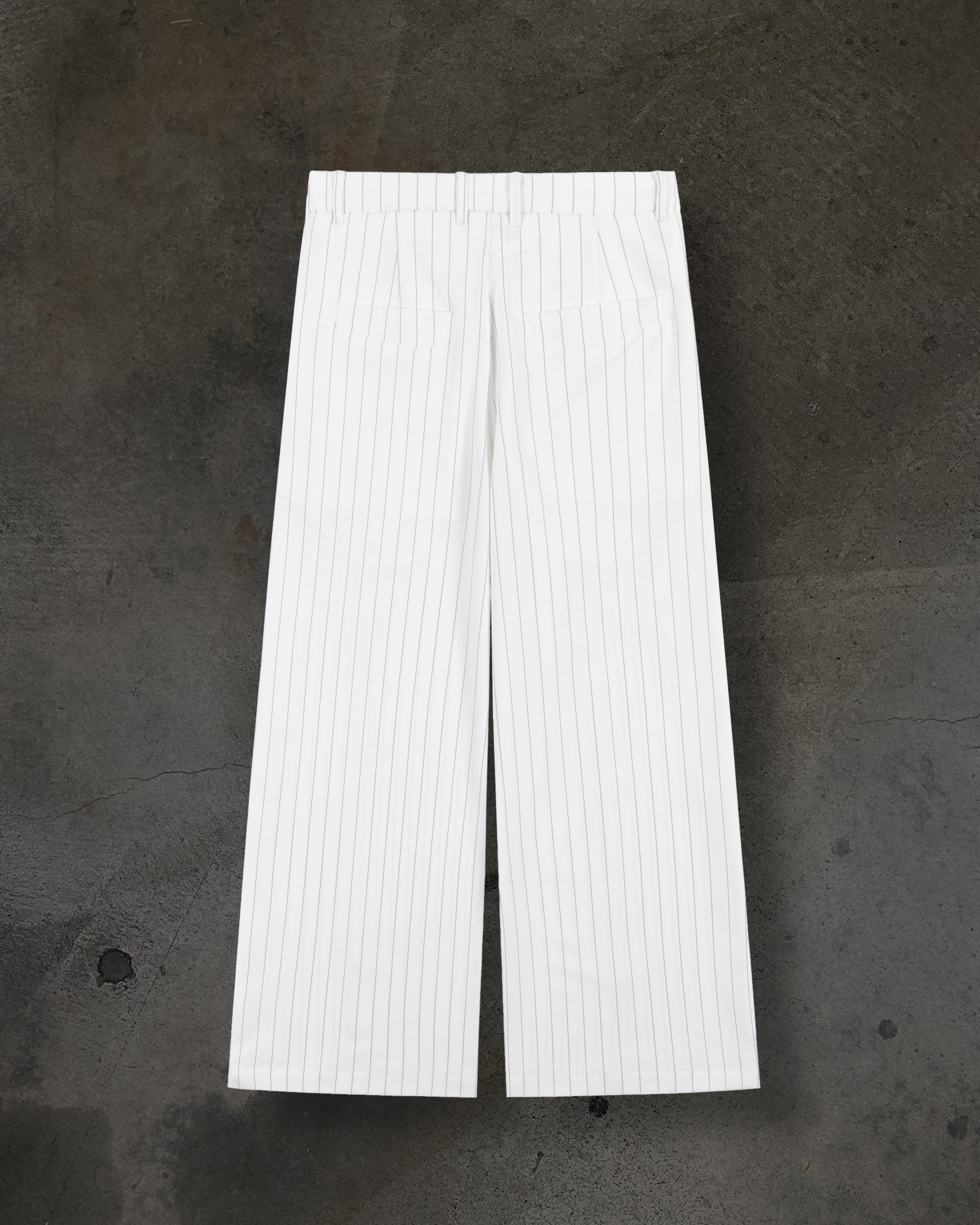 WIDE-LEG DRESS PANTS (PINSTRIPED WHT/BLK)-IYAMIUIO
