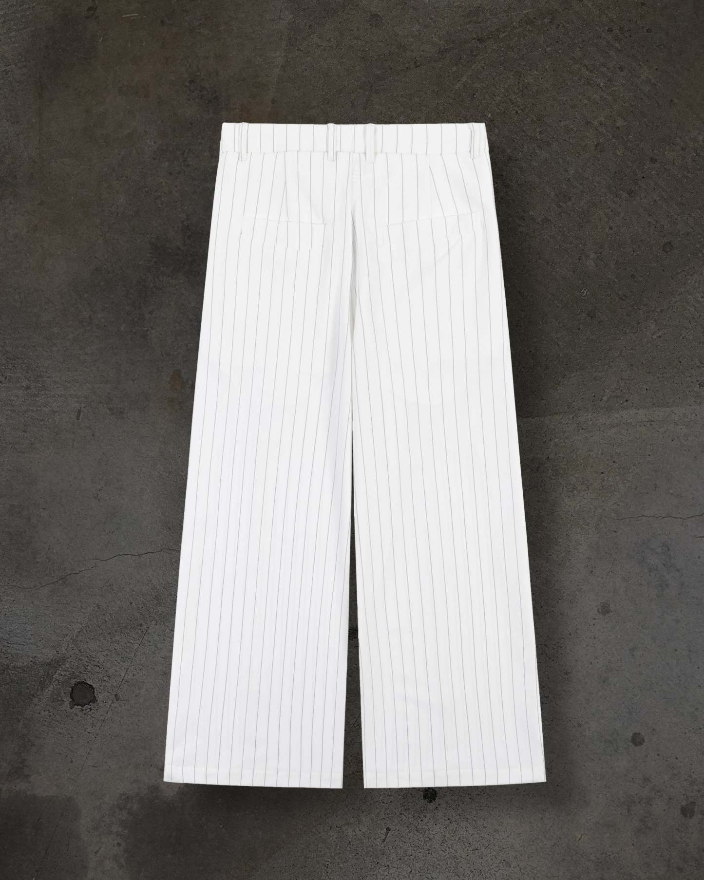 WIDE-LEG DRESS PANTS (PINSTRIPED WHT/BLK)-IYAMIUIO