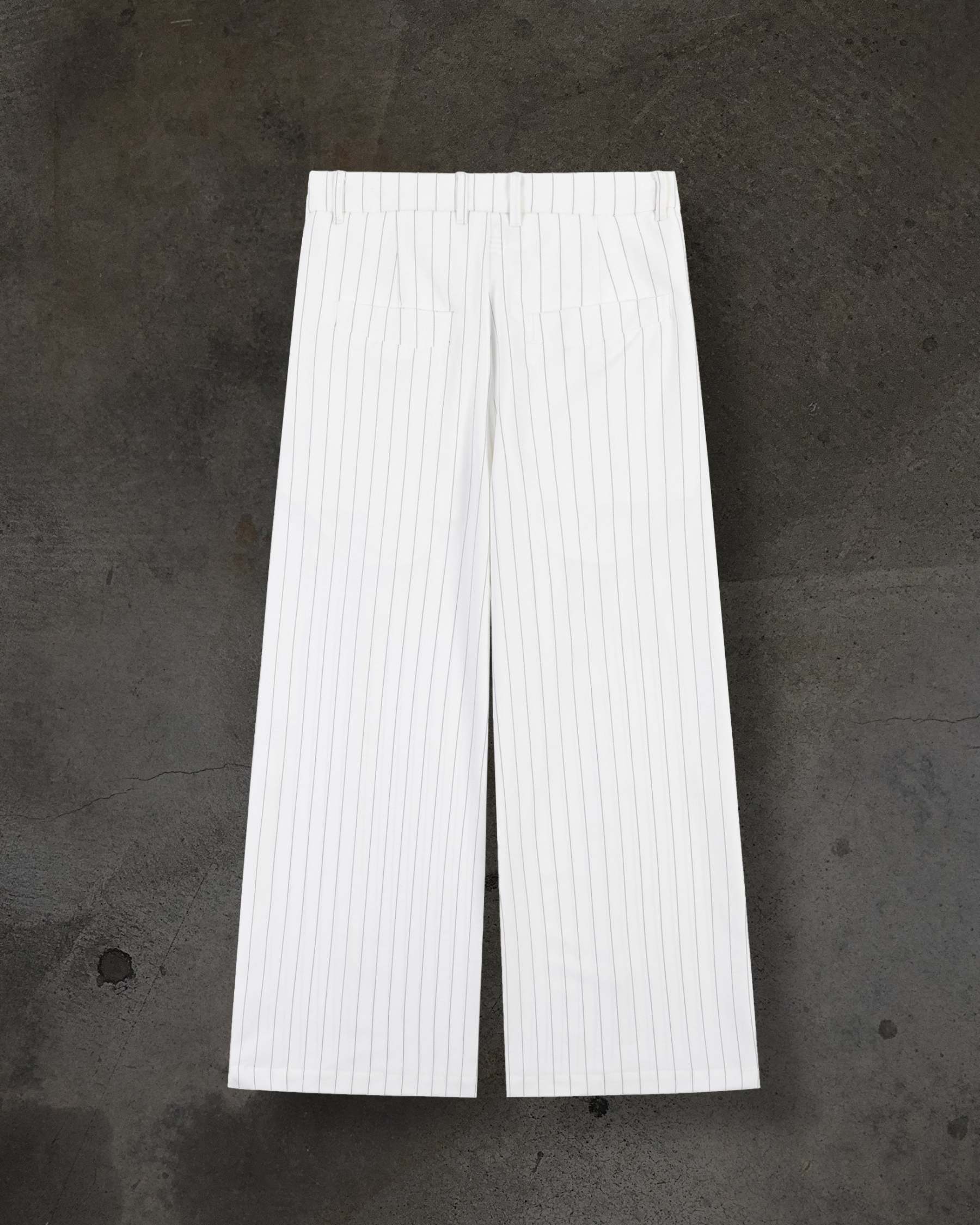 WIDE-LEG DRESS PANTS (PINSTRIPED WHT/BLK)-IYAMIUIO