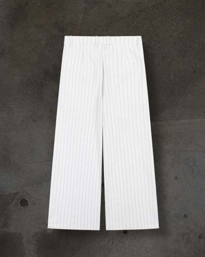 WIDE-LEG DRESS PANTS (PINSTRIPED WHT/BLK)-IYAMIUIO