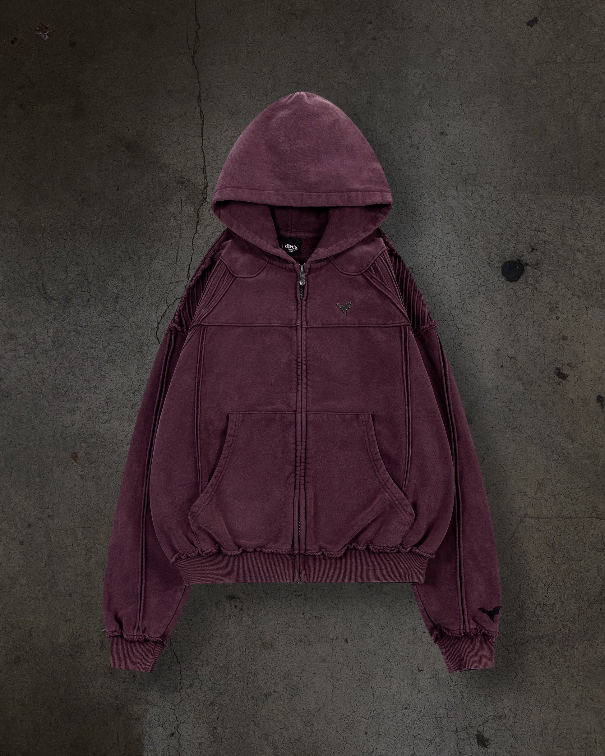 BIKER HOODIE (CRIMSON)-IYAMIUIO