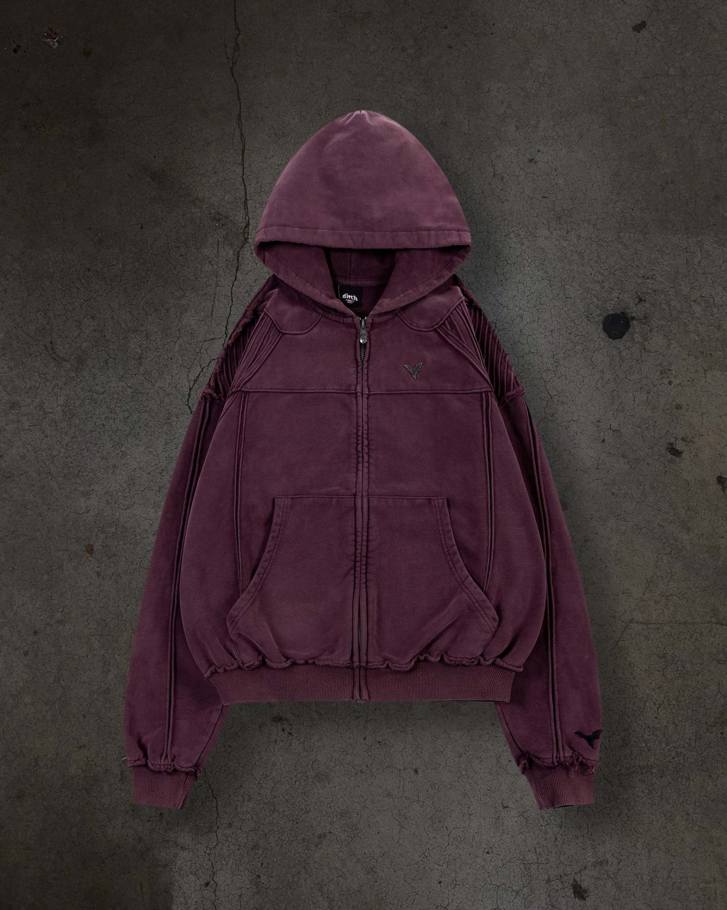 BIKER HOODIE (CRIMSON)-IYAMIUIO