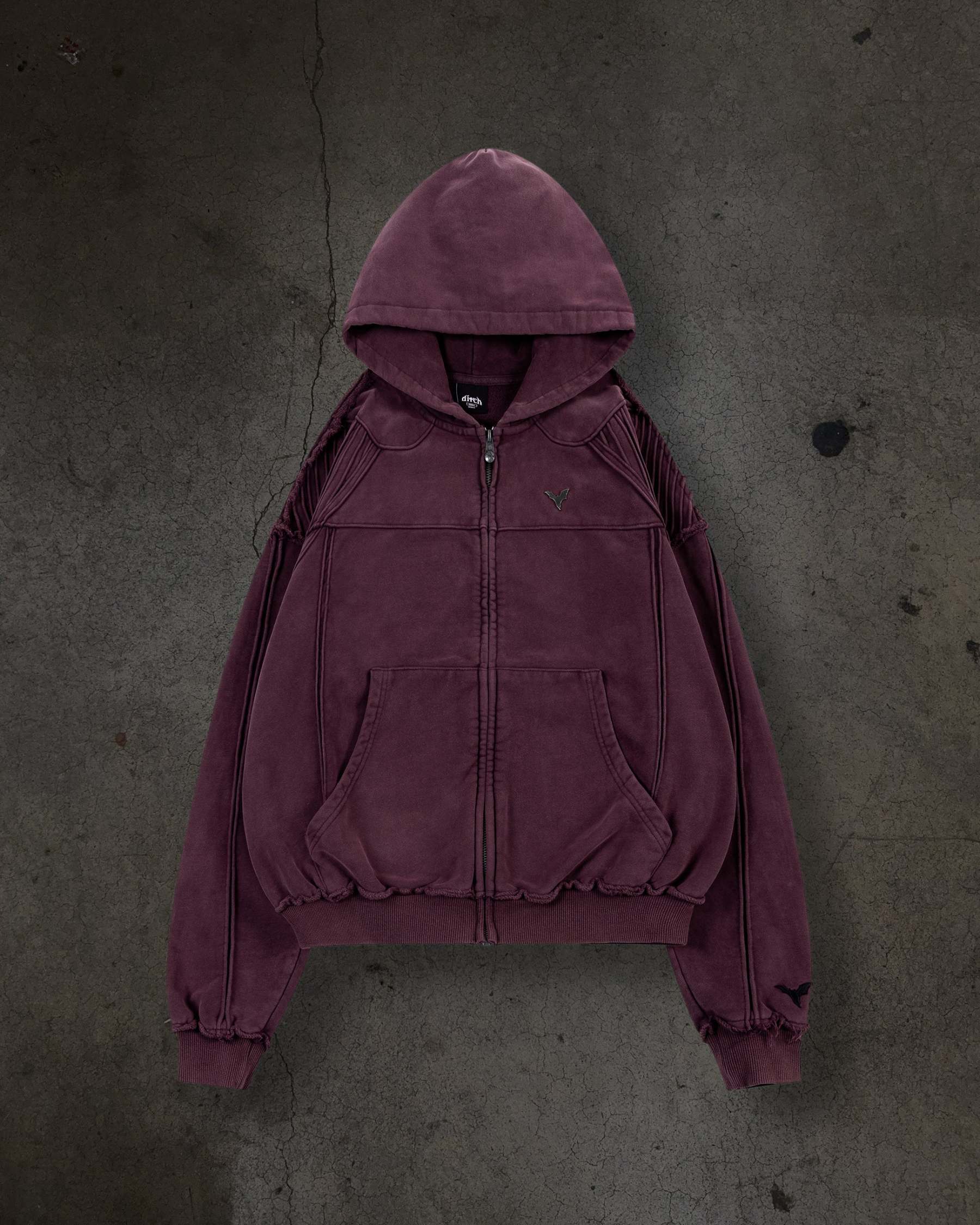 BIKER HOODIE (CRIMSON)-IYAMIUIO