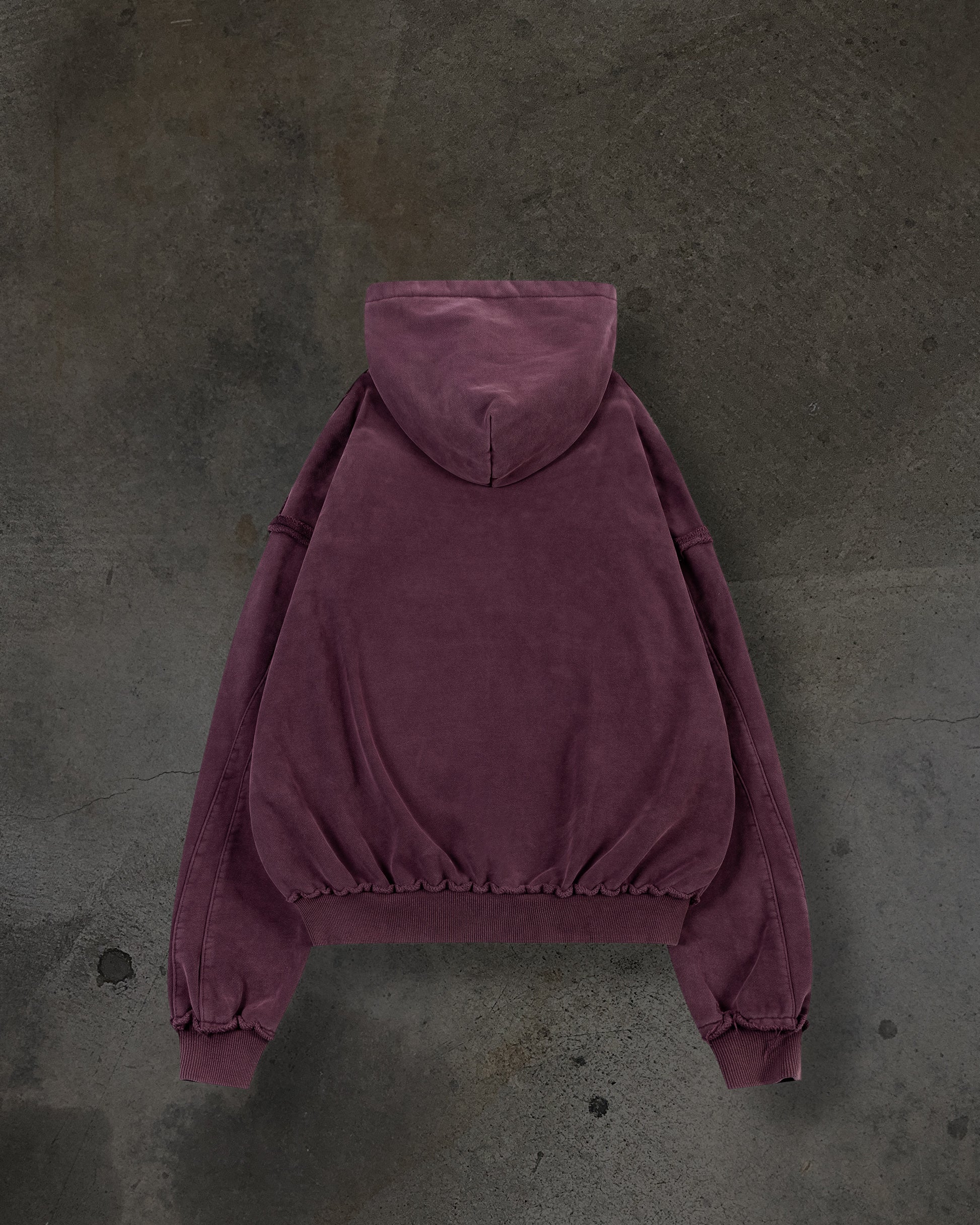 BIKER HOODIE (CRIMSON)-IYAMIUIO