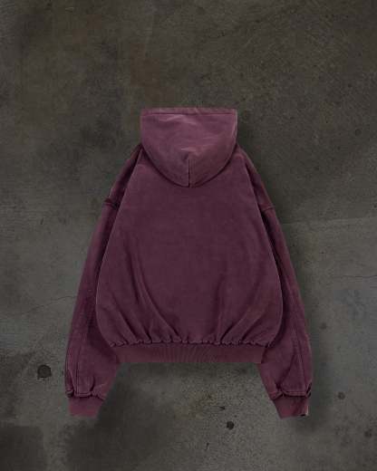 BIKER HOODIE (CRIMSON)-IYAMIUIO