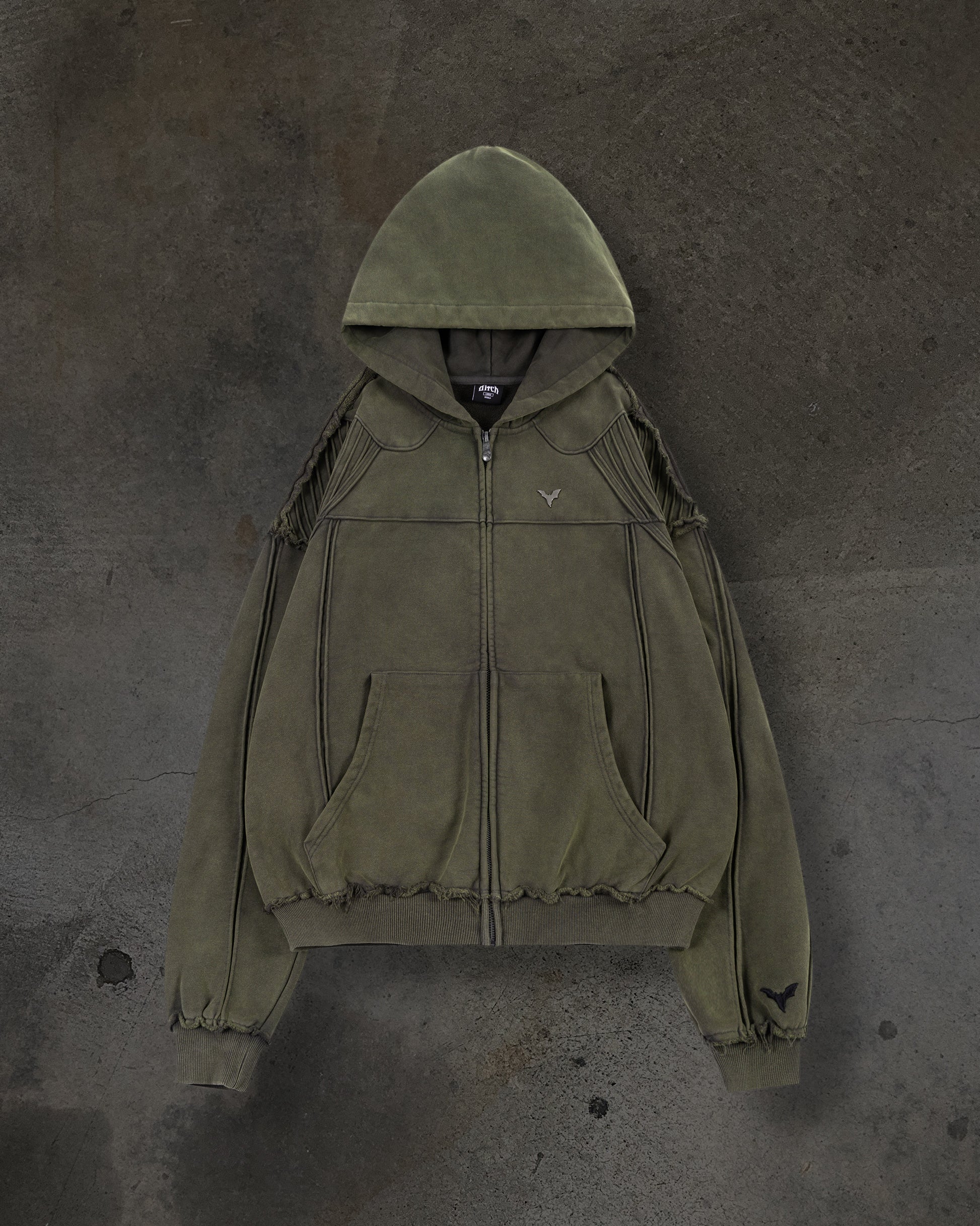 BIKER HOODIE (ASH)-IYAMIUIO