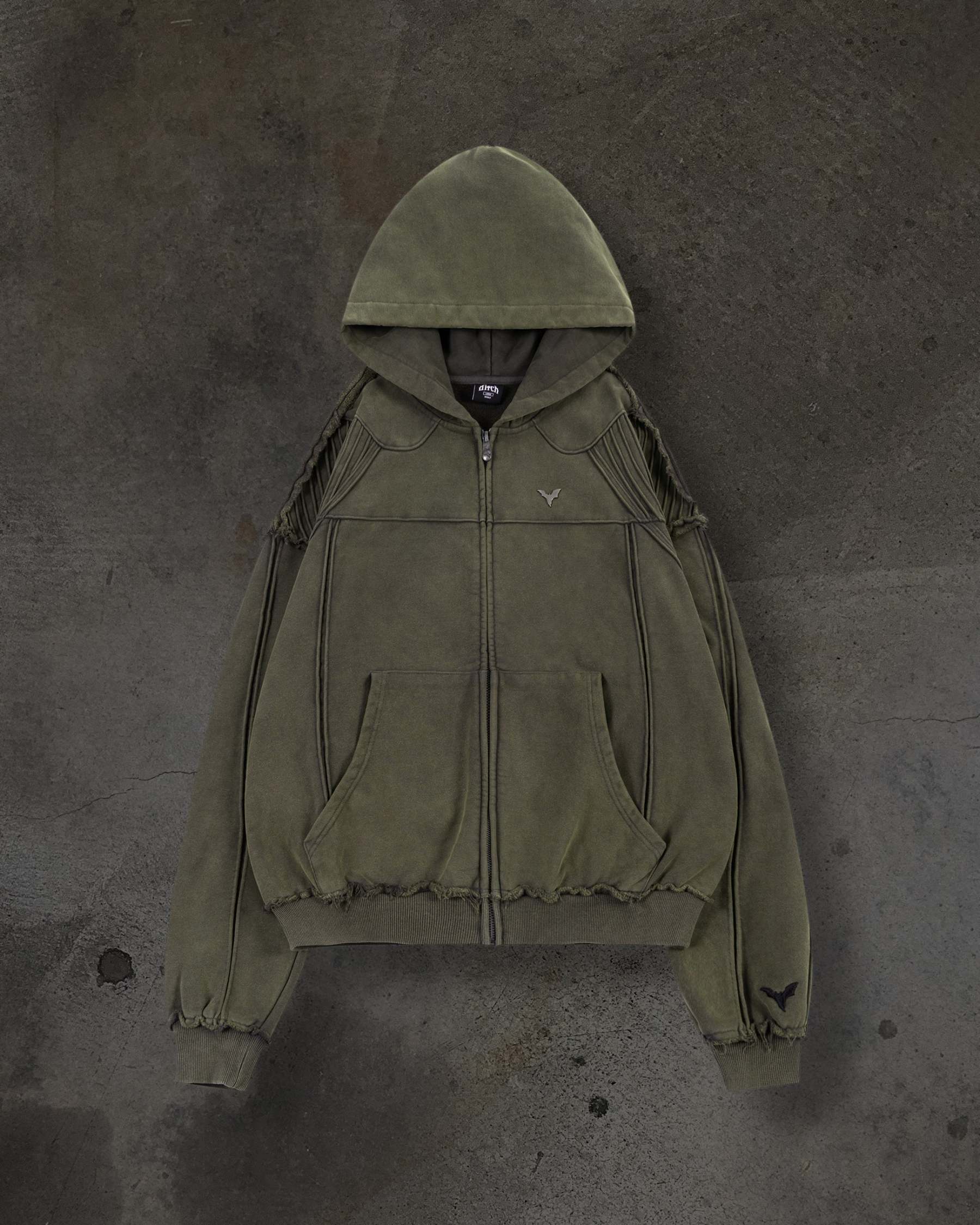 BIKER HOODIE (ASH)-IYAMIUIO