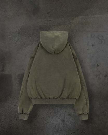 BIKER HOODIE (ASH)-IYAMIUIO