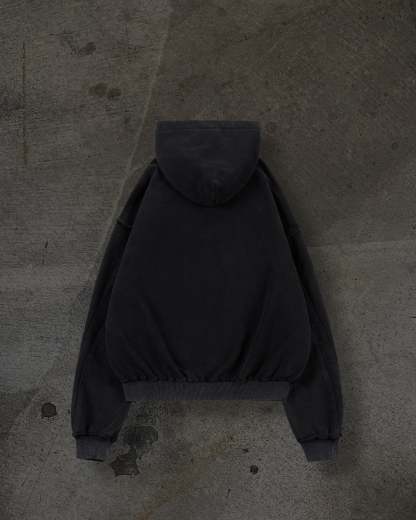 BIKER HOODIE (COAL)-IYAMIUIO