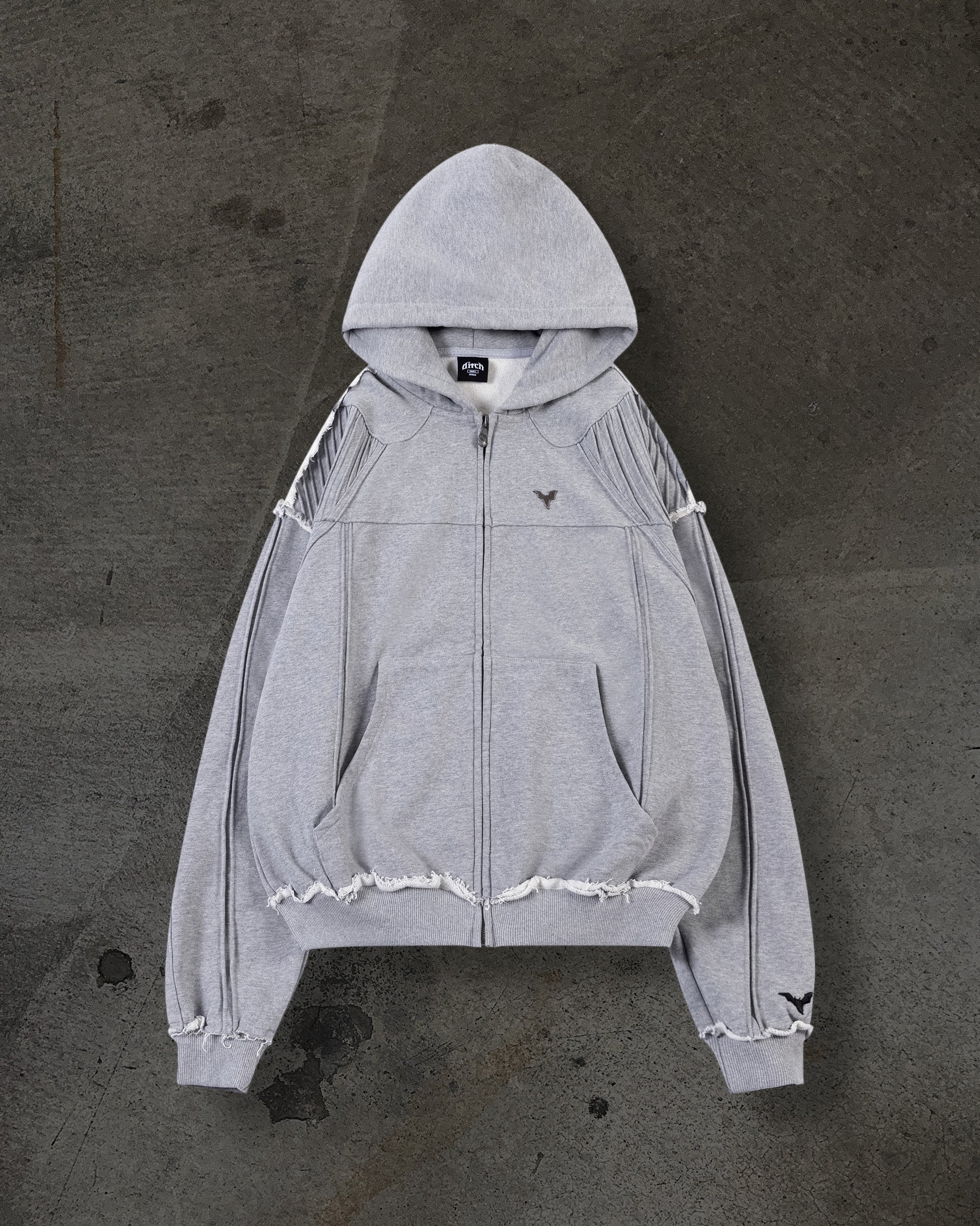 BIKER HOODIE (HEATHER GREY)-IYAMIUIO