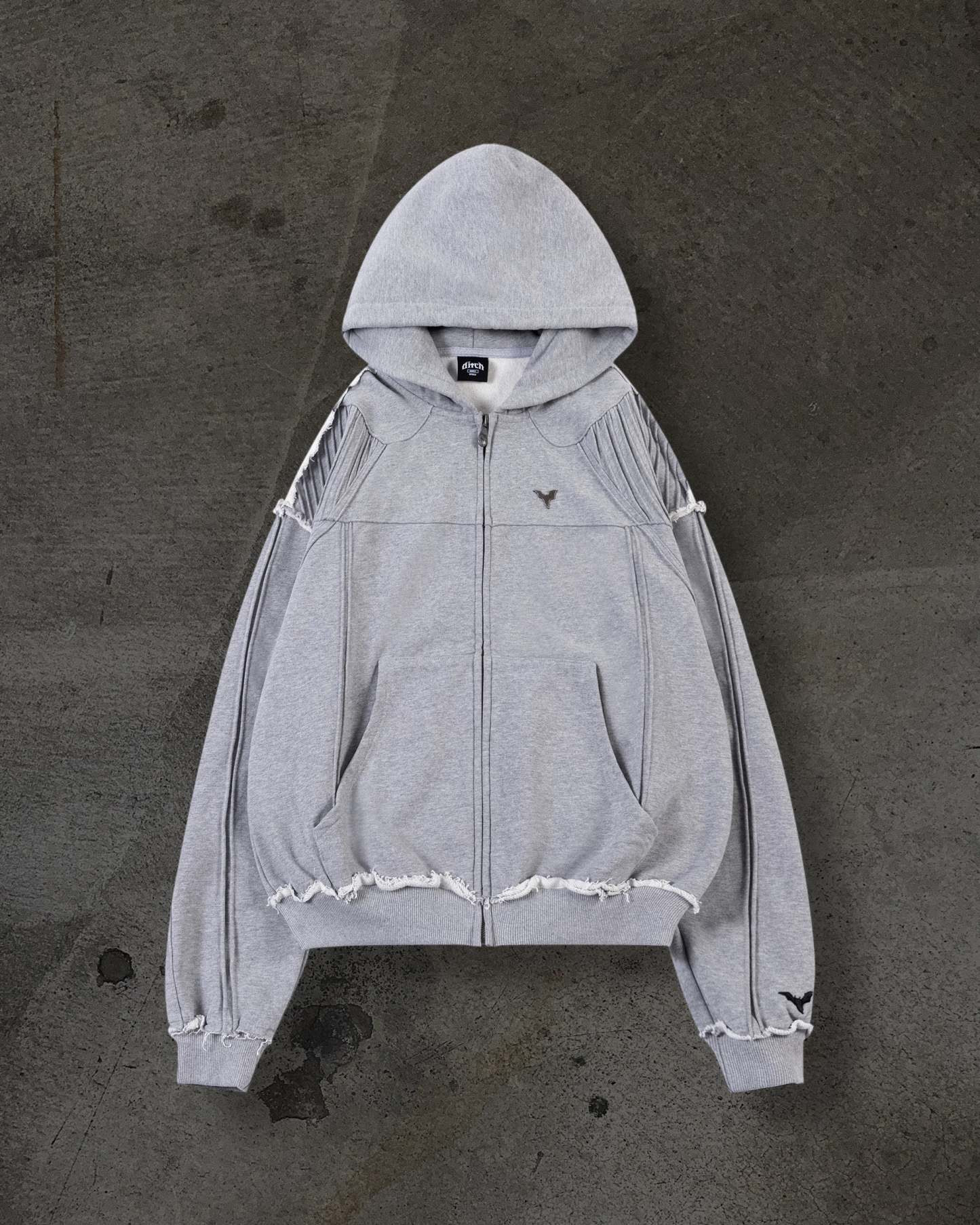 BIKER HOODIE (HEATHER GREY)-IYAMIUIO