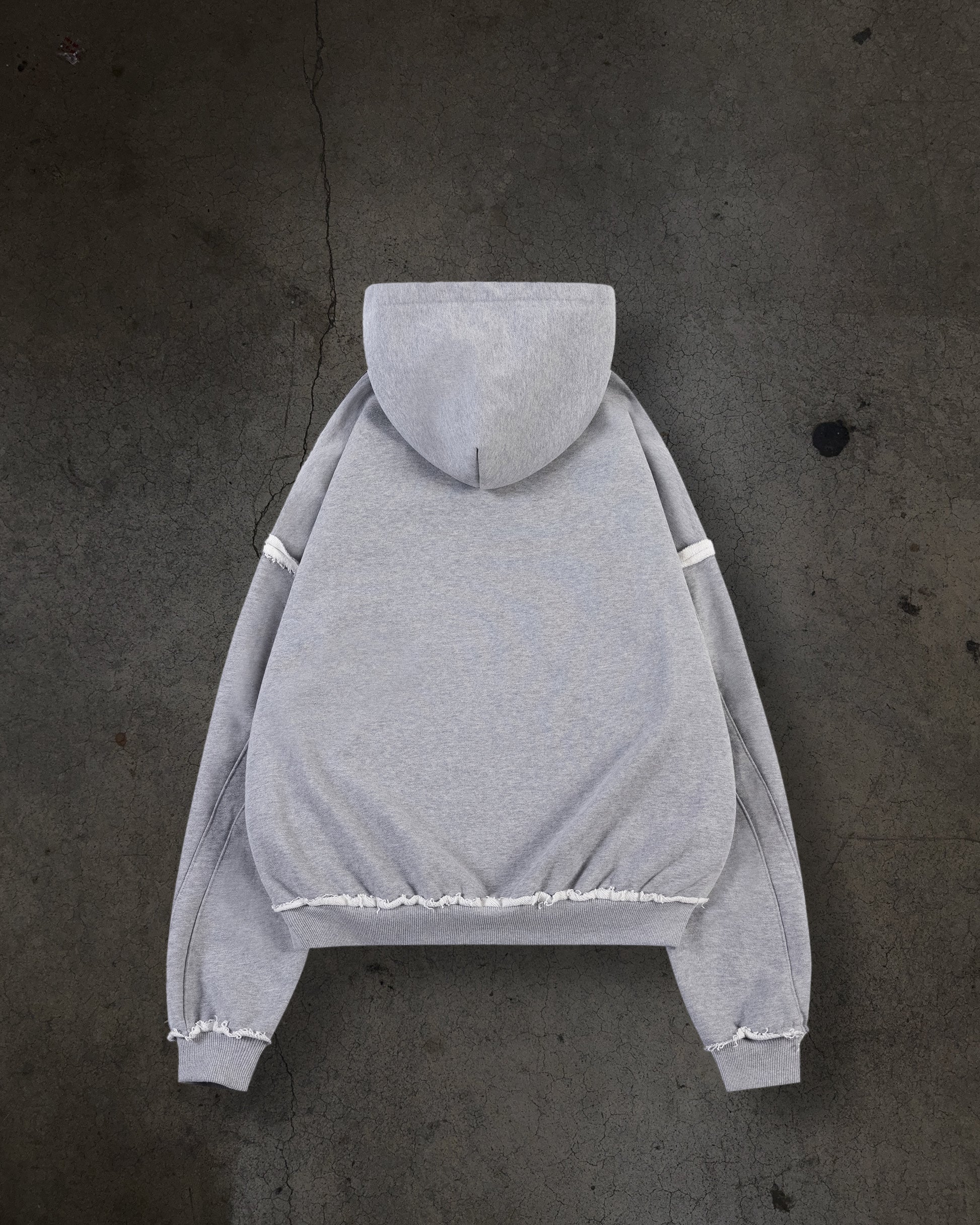 BIKER HOODIE (HEATHER GREY)-IYAMIUIO