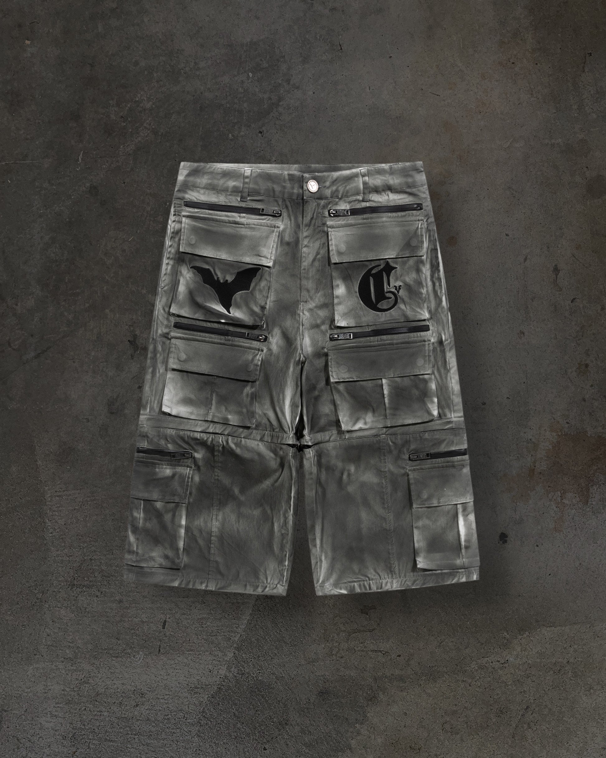 CORVIDITCH CONVERTIBLE CARGO PANTS (GREY)-IYAMIUIO