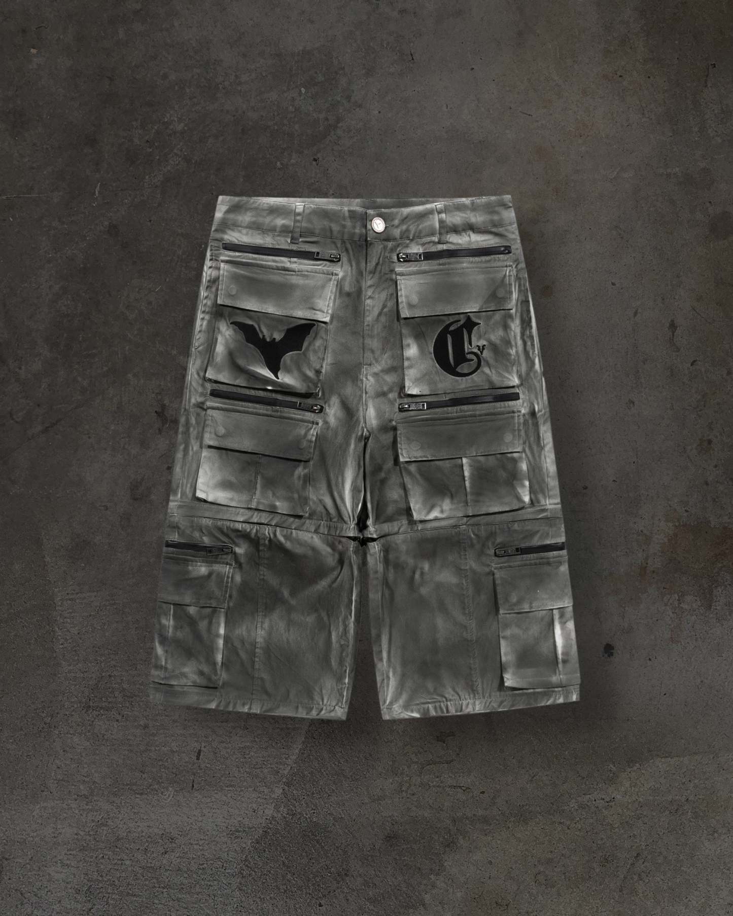 CORVIDITCH CONVERTIBLE CARGO PANTS (GREY)-IYAMIUIO