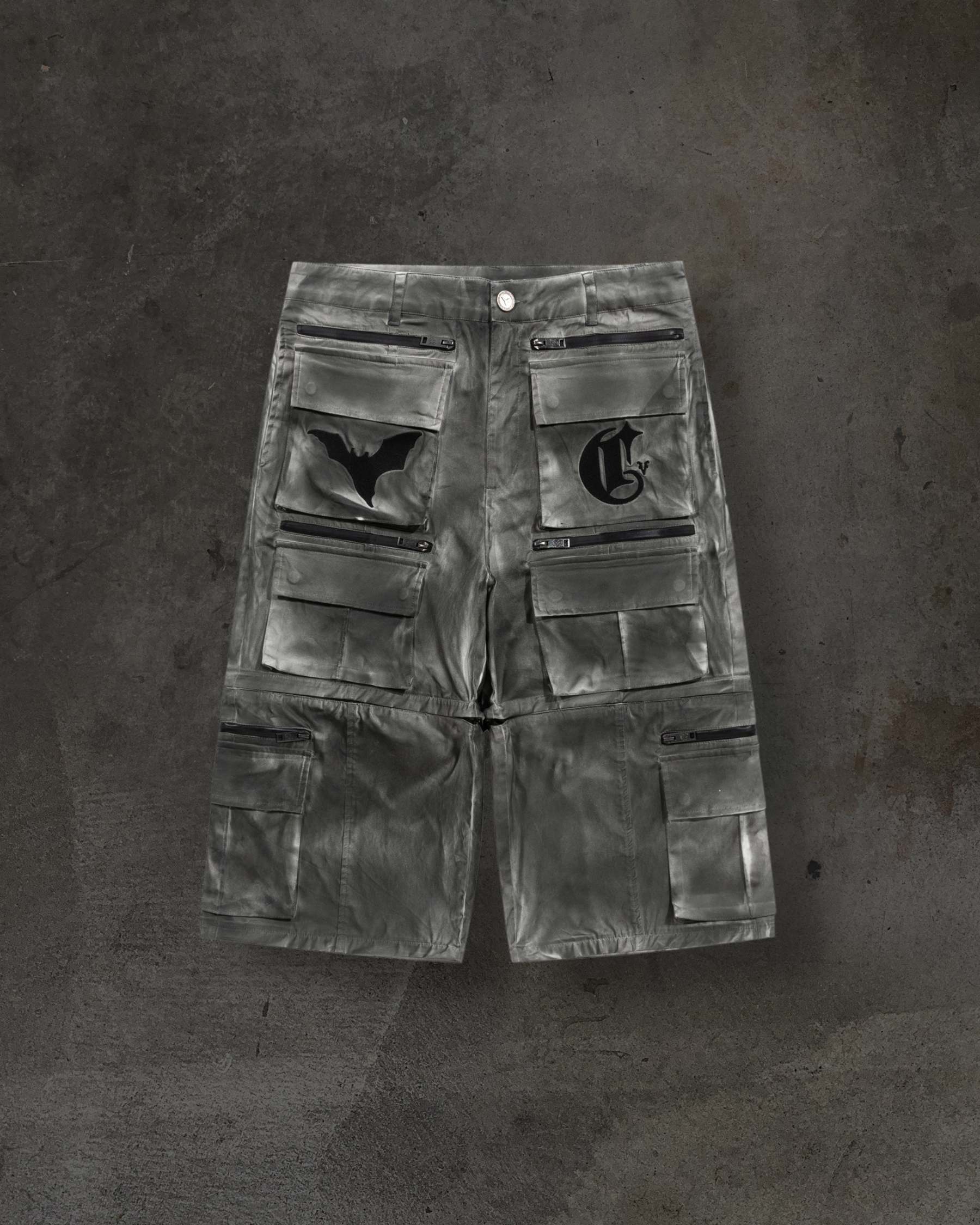 CORVIDITCH CONVERTIBLE CARGO PANTS (GREY)-IYAMIUIO