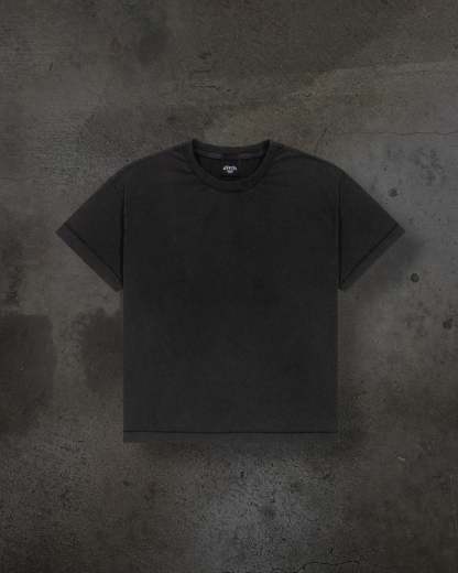 CROPPED BLANK TEE (COAL)-IYAMIUIO