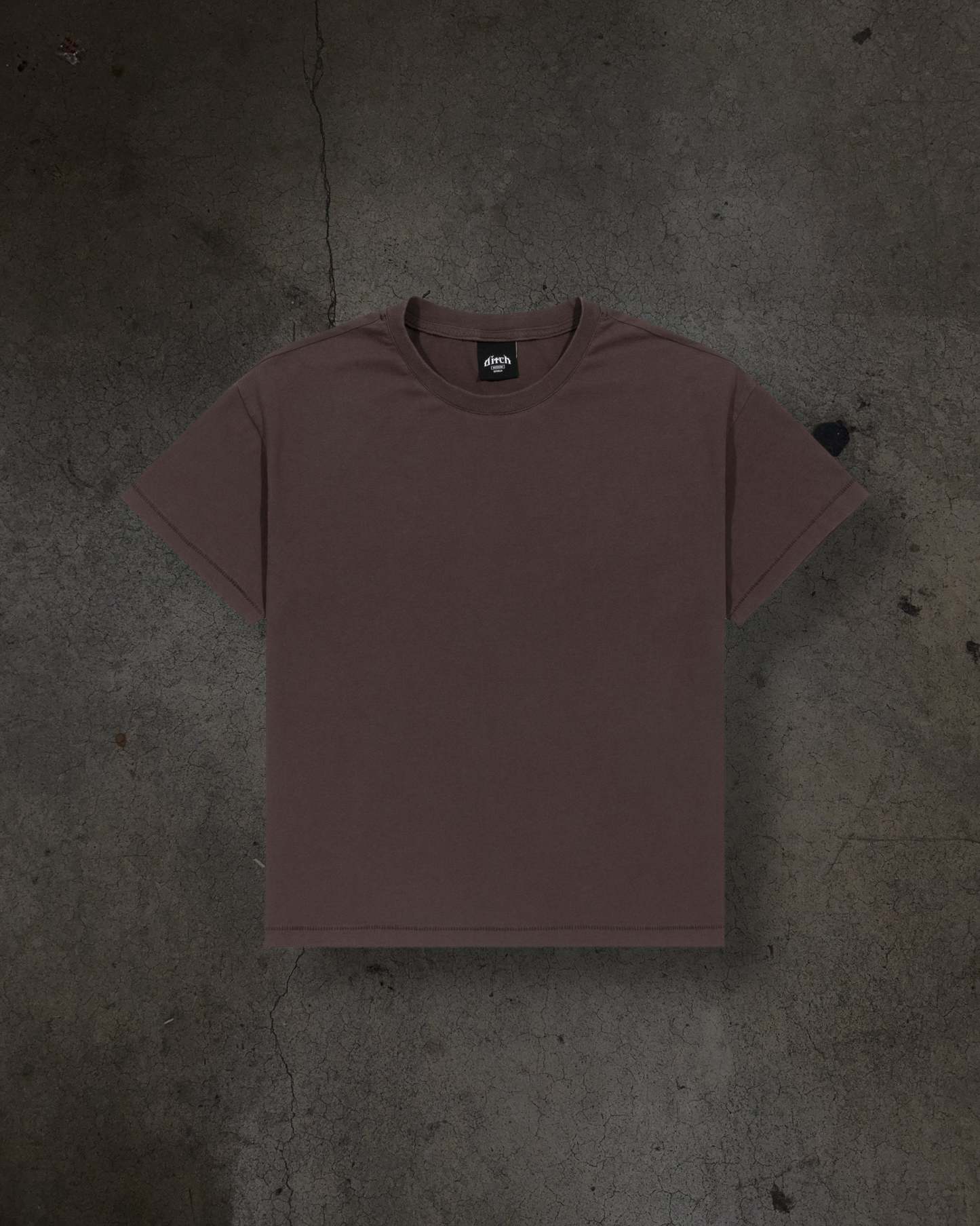 CROPPED BLANK TEE (MOCHA)-IYAMIUIO