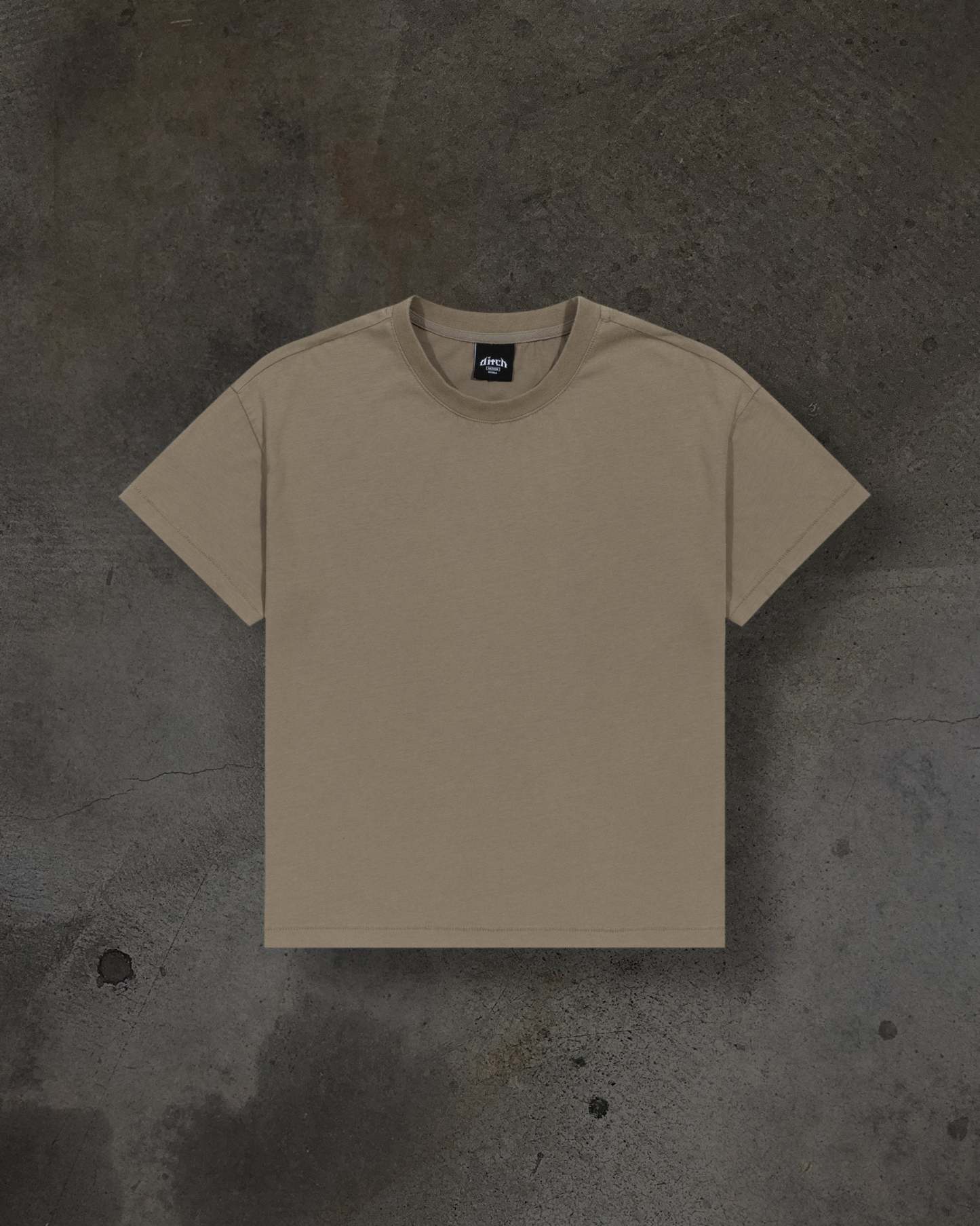 CROPPED BLANK TEE (CAMEL)-IYAMIUIO