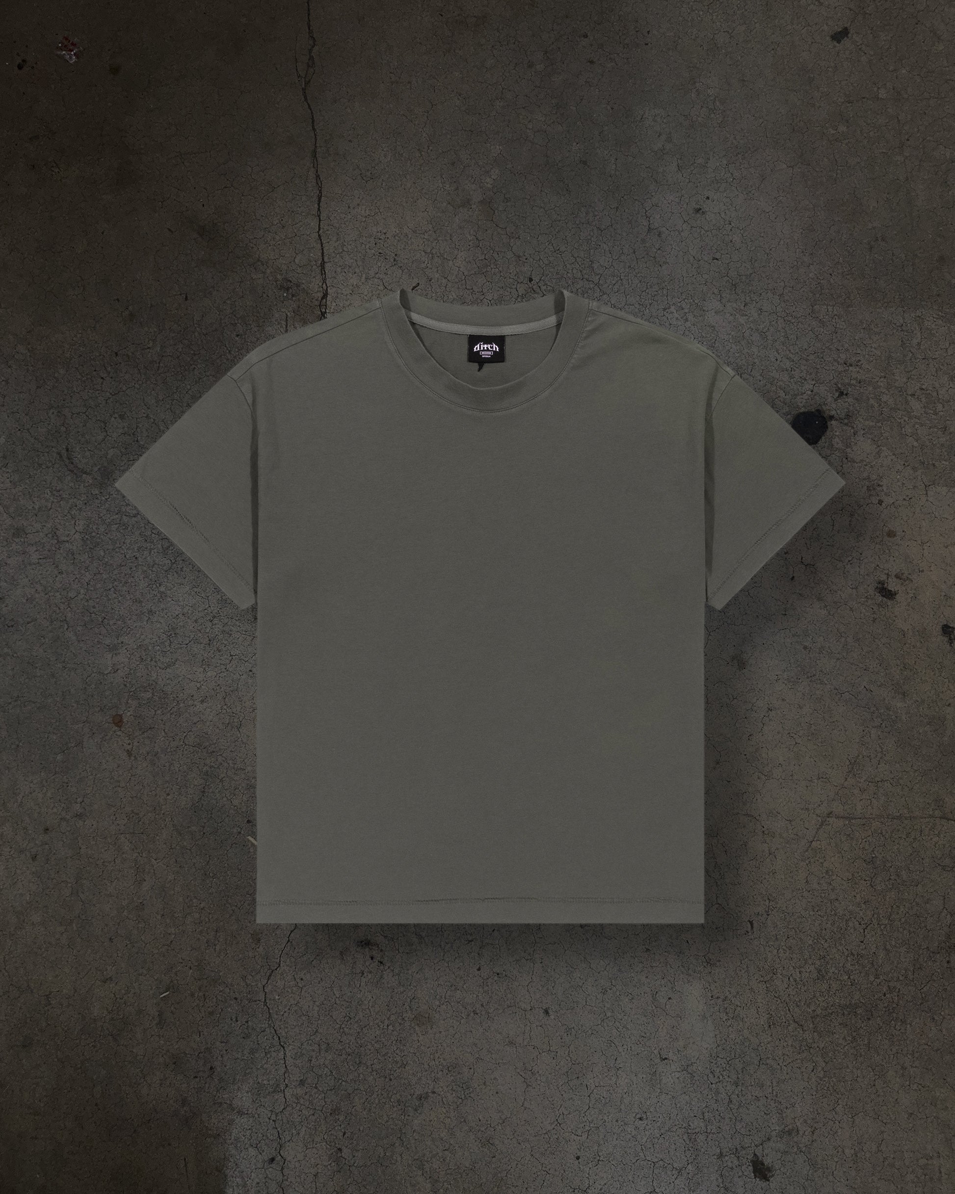 CROPPED BLANK TEE (CEMENT)-IYAMIUIO