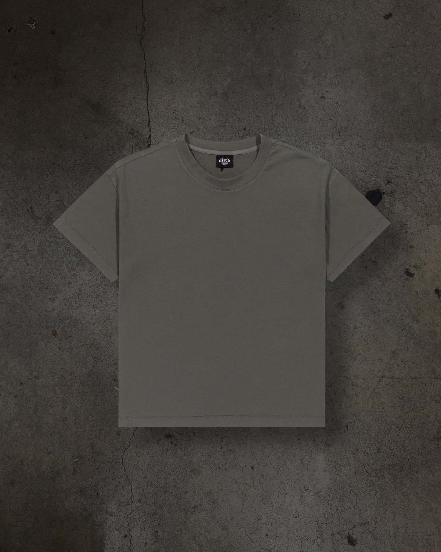 CROPPED BLANK TEE (CEMENT)-IYAMIUIO