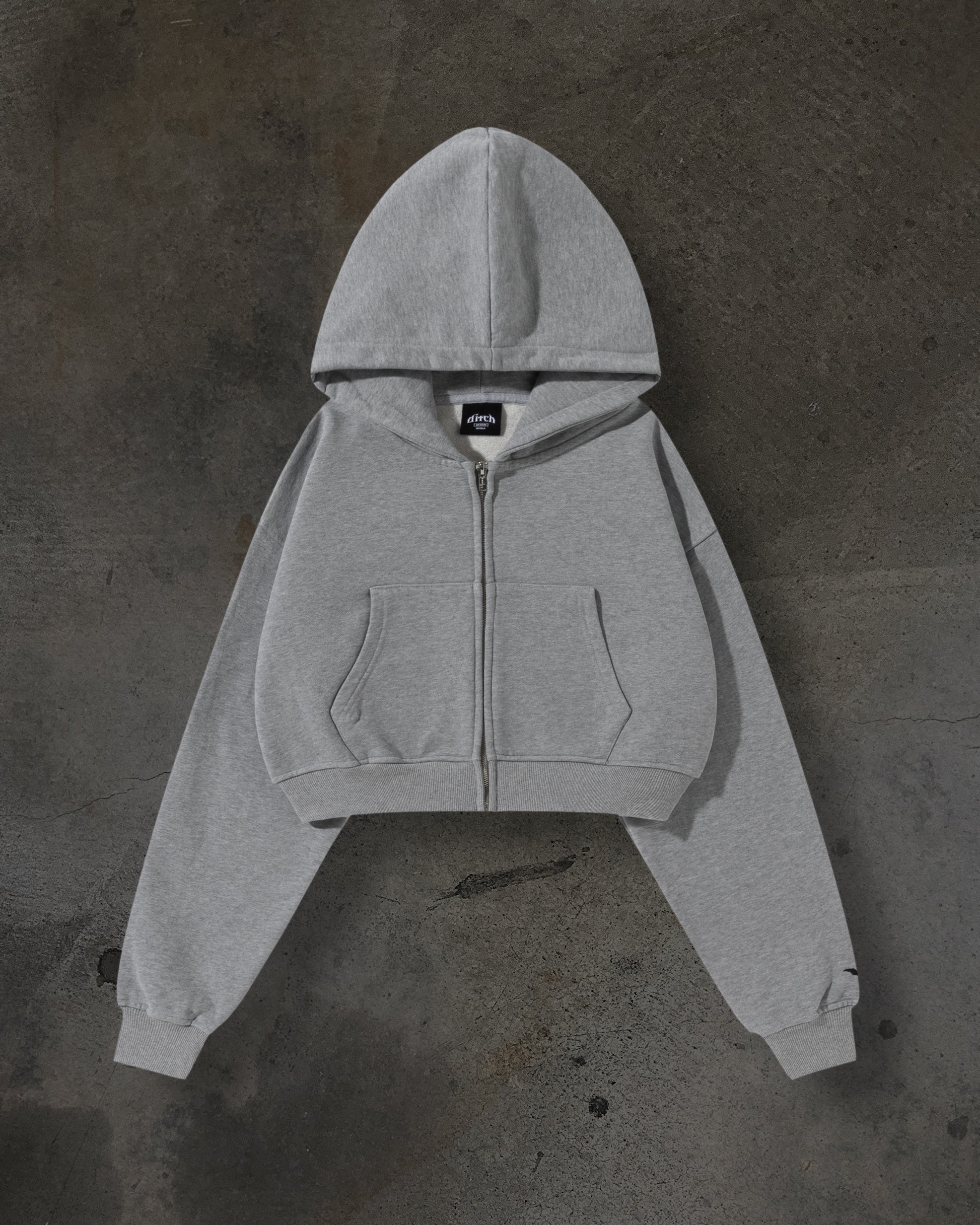 WOMENS CROPPED ZIP (HEATHER)-IYAMIUIO