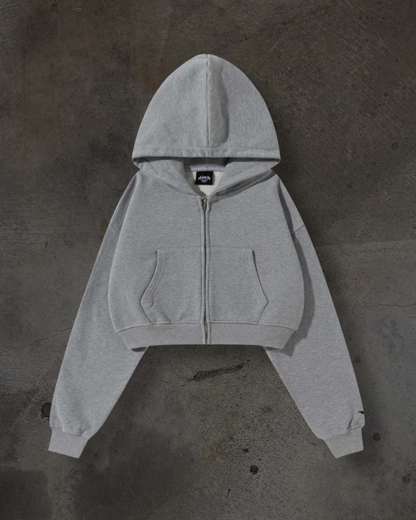 WOMENS CROPPED ZIP (HEATHER)-IYAMIUIO