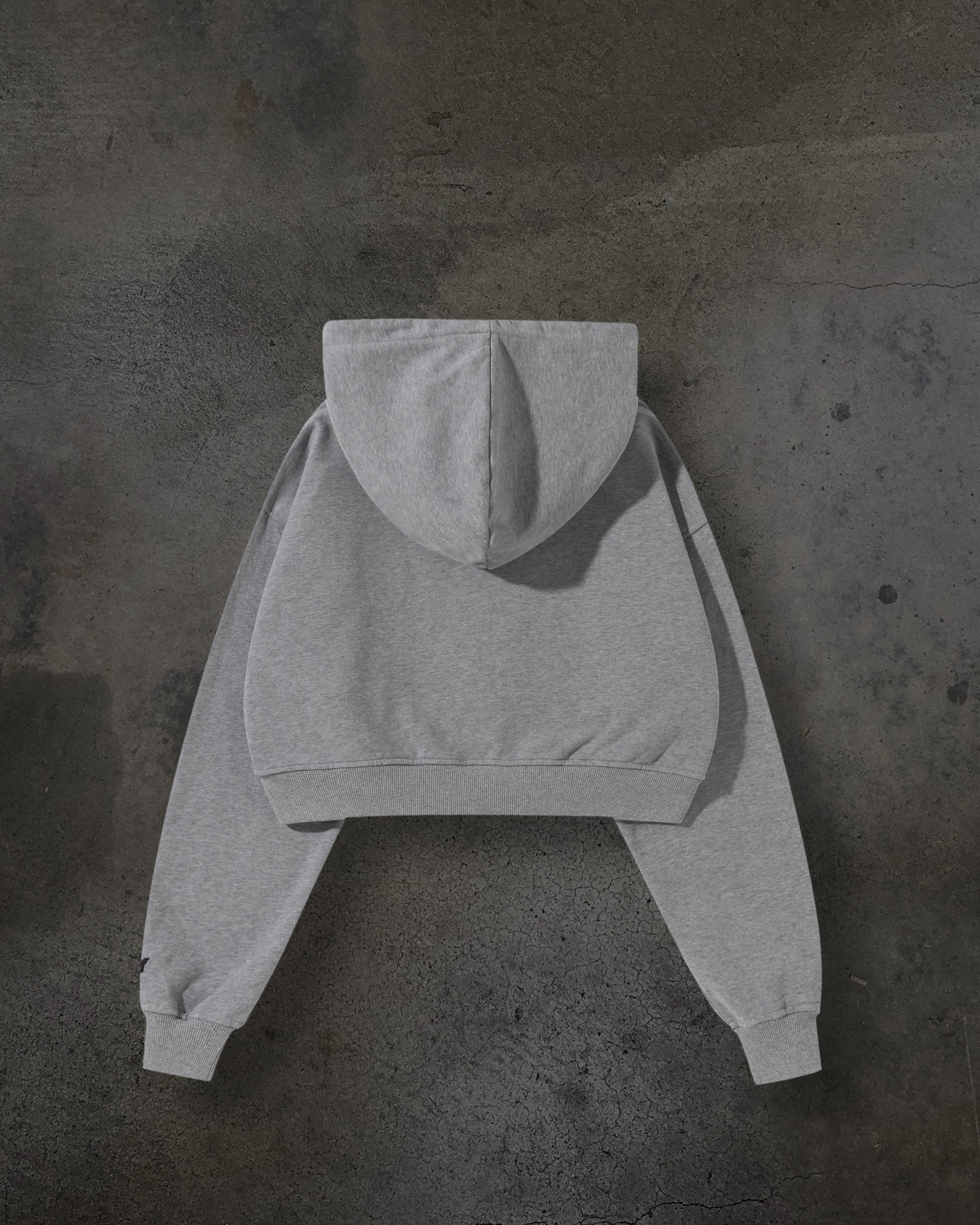 WOMENS CROPPED ZIP (HEATHER)-IYAMIUIO