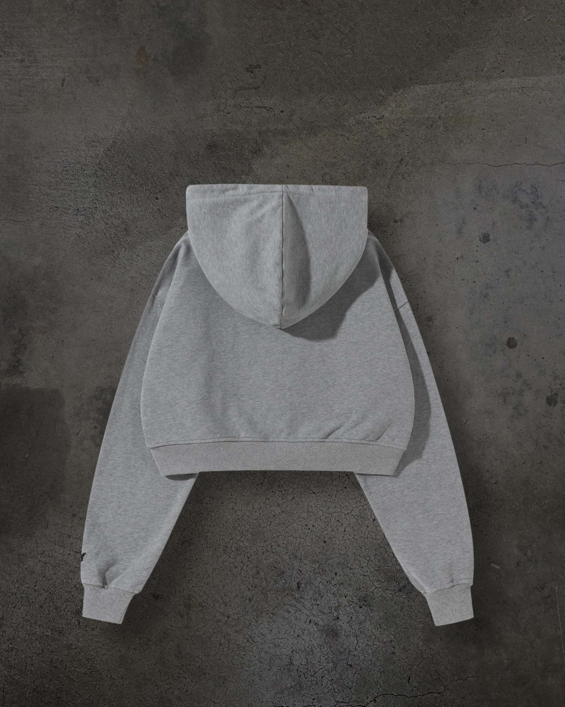 WOMENS CROPPED ZIP (HEATHER)-IYAMIUIO