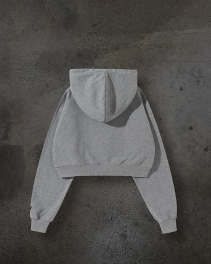 WOMENS CROPPED ZIP (HEATHER)-IYAMIUIO