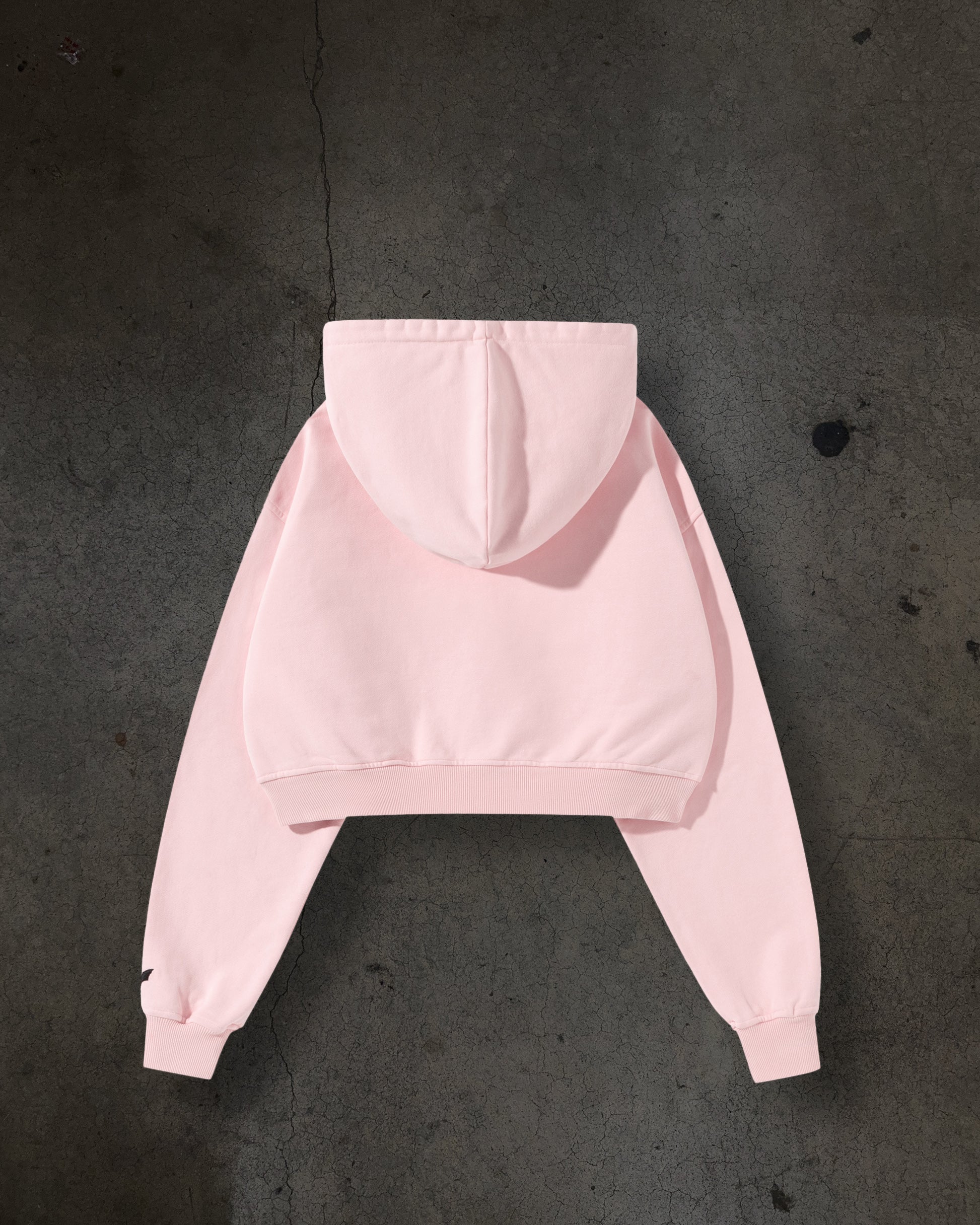 WOMENS CROPPED ZIP (BABY PINK)-IYAMIUIO