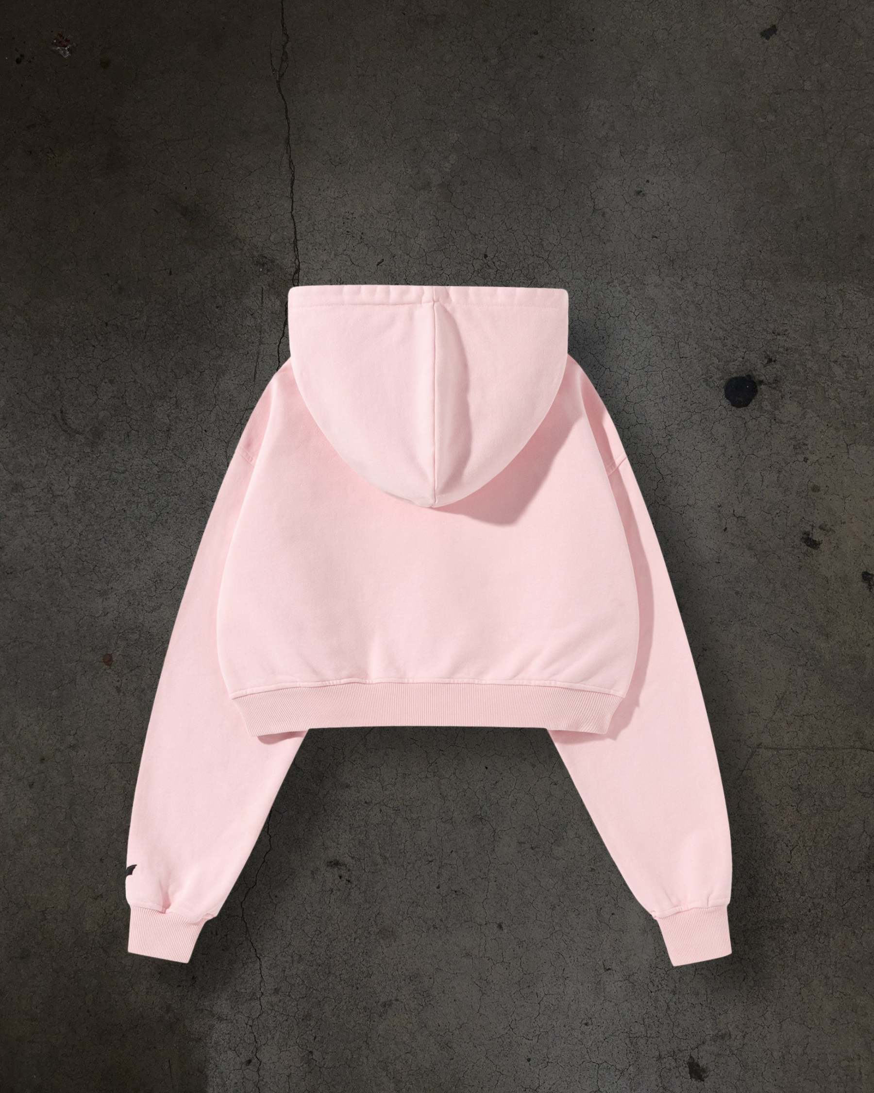 WOMENS CROPPED ZIP (BABY PINK)-IYAMIUIO