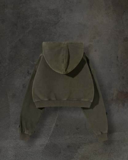 WOMENS CROPPED ZIP (ASH)-IYAMIUIO