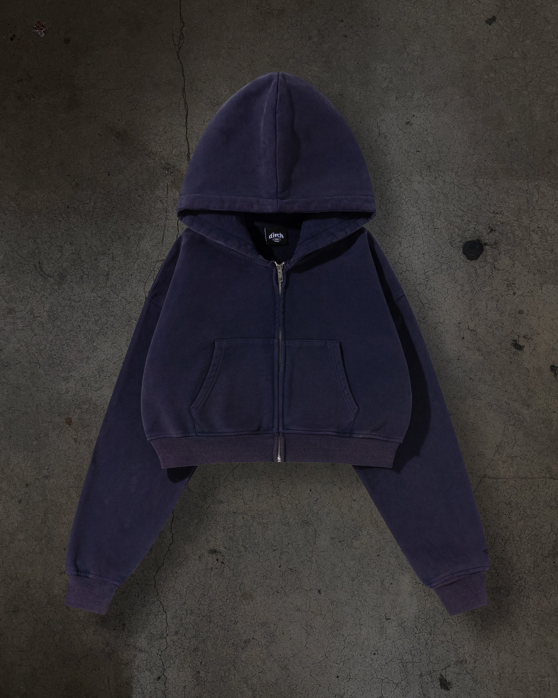 WOMENS CROPPED ZIP (NAVY)-IYAMIUIO