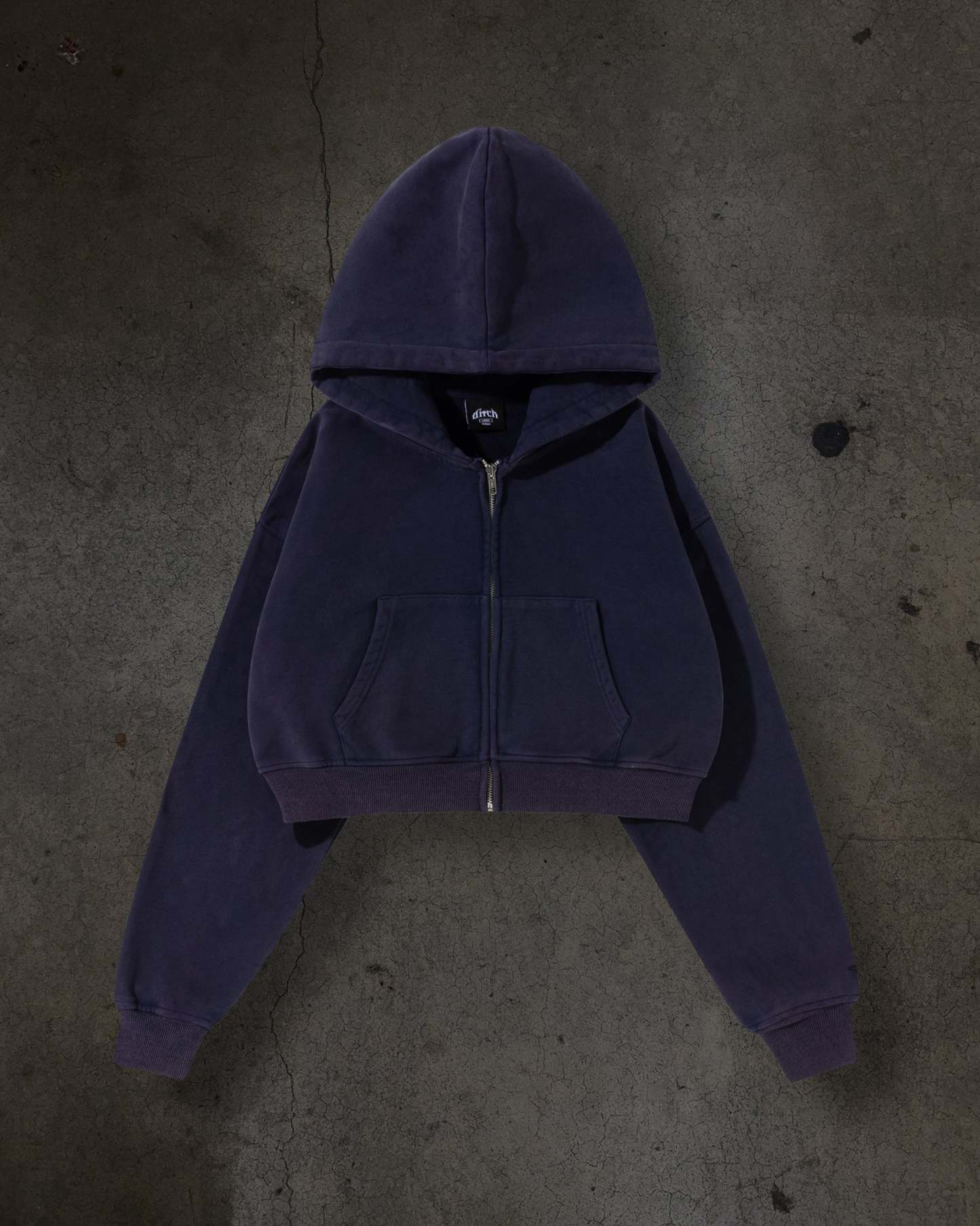 WOMENS CROPPED ZIP (NAVY)-IYAMIUIO