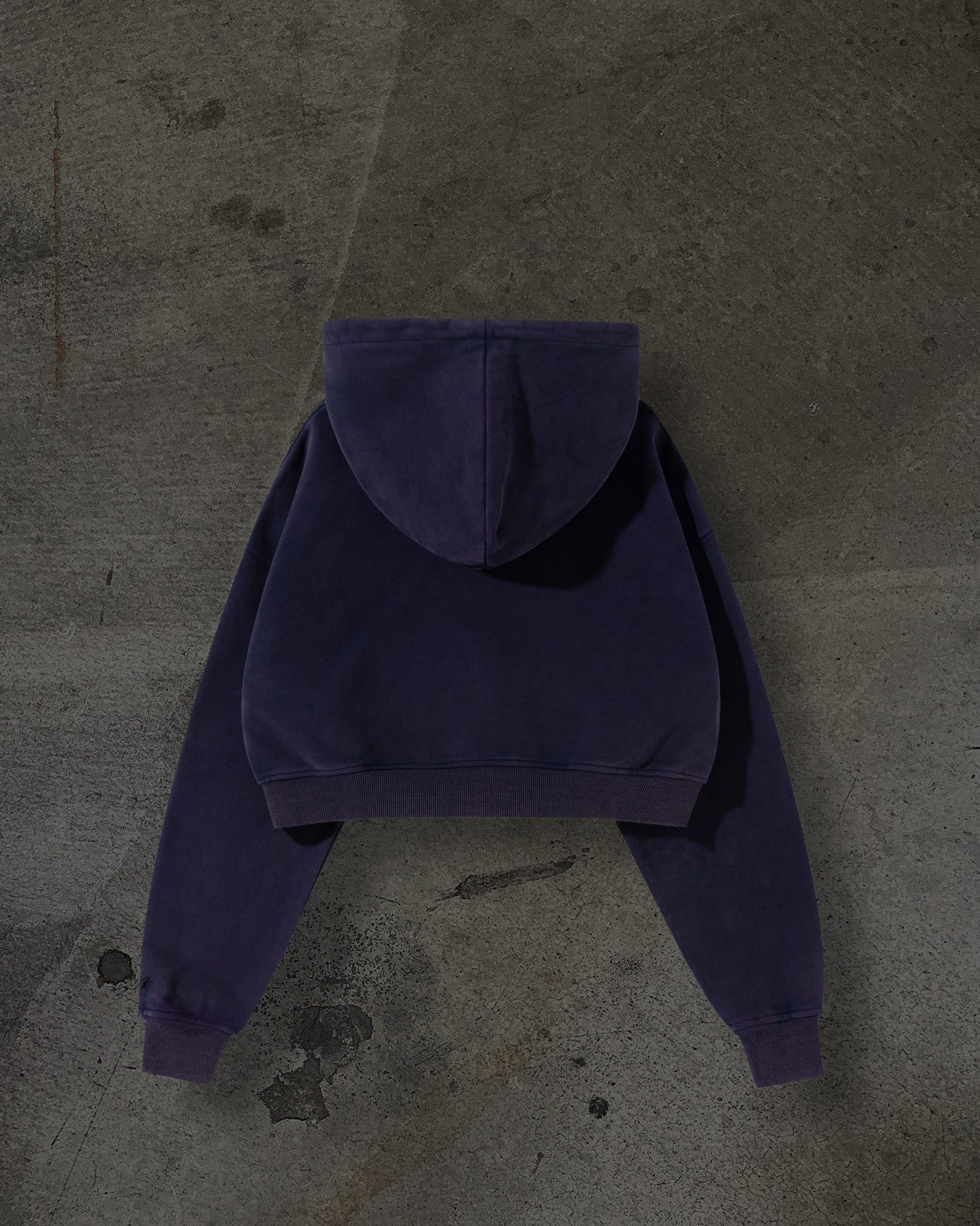 WOMENS CROPPED ZIP (NAVY)-IYAMIUIO