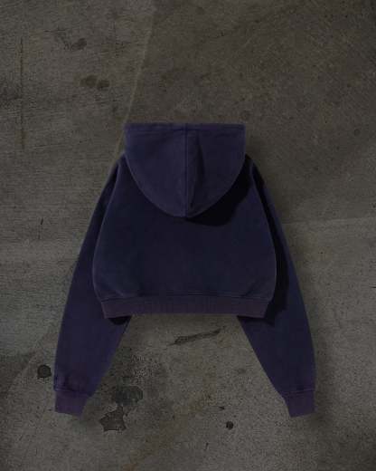 WOMENS CROPPED ZIP (NAVY)-IYAMIUIO